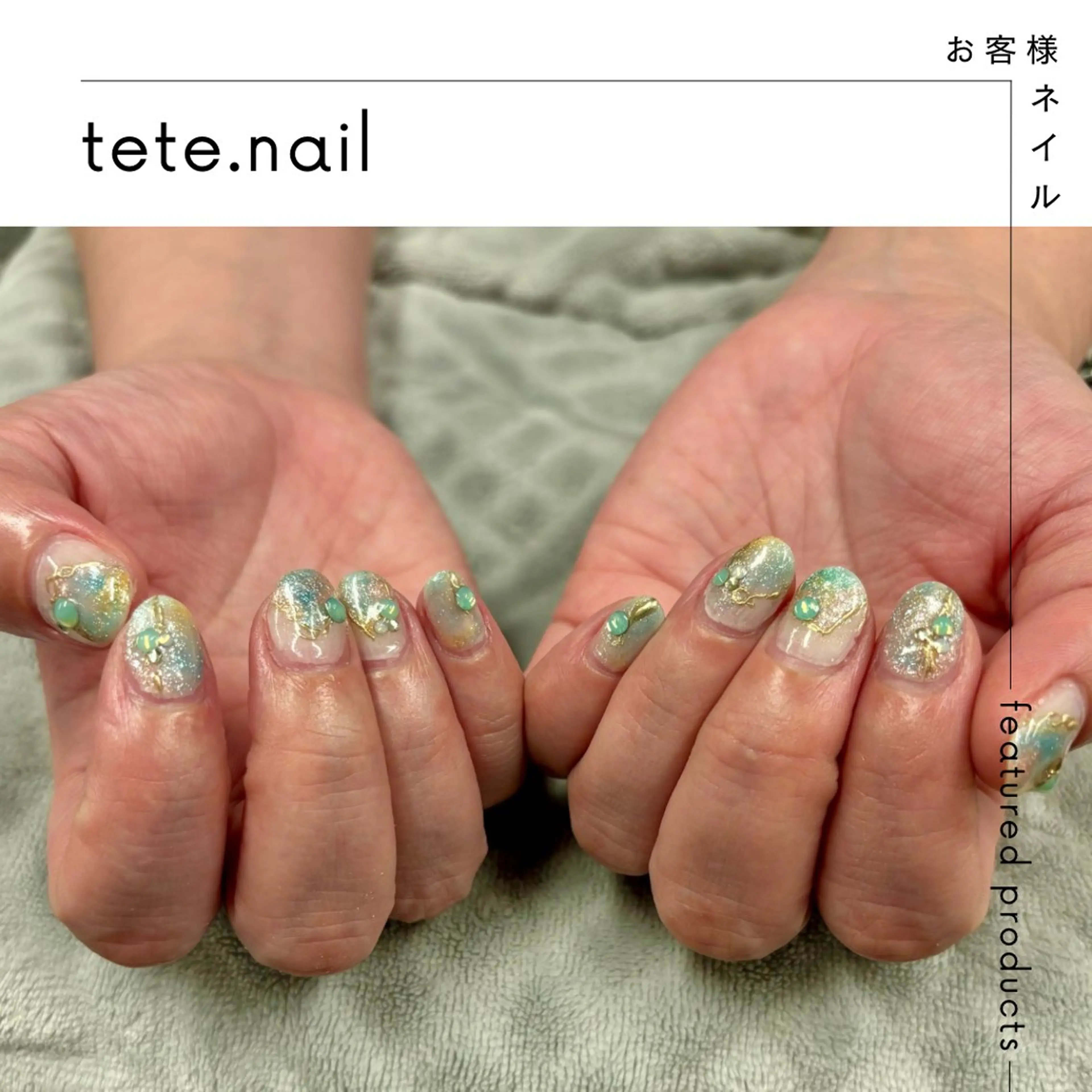 ネイル アートネイル ミラーネイル 春ネイル ハンドネイル tete. nailのネイルデザイン