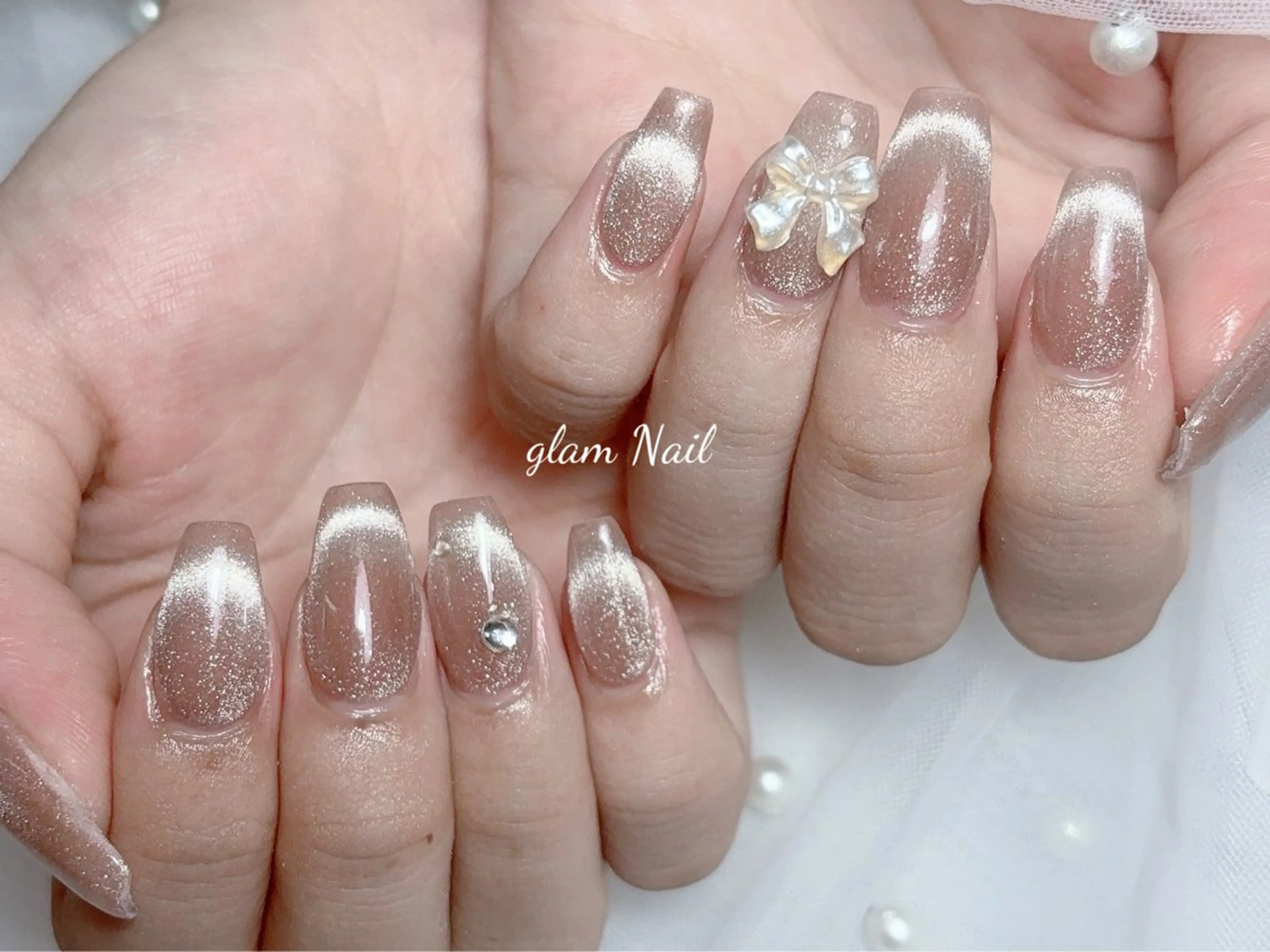 ネイル エツメ💅 長さだし🎀デザインのネイルデザイン