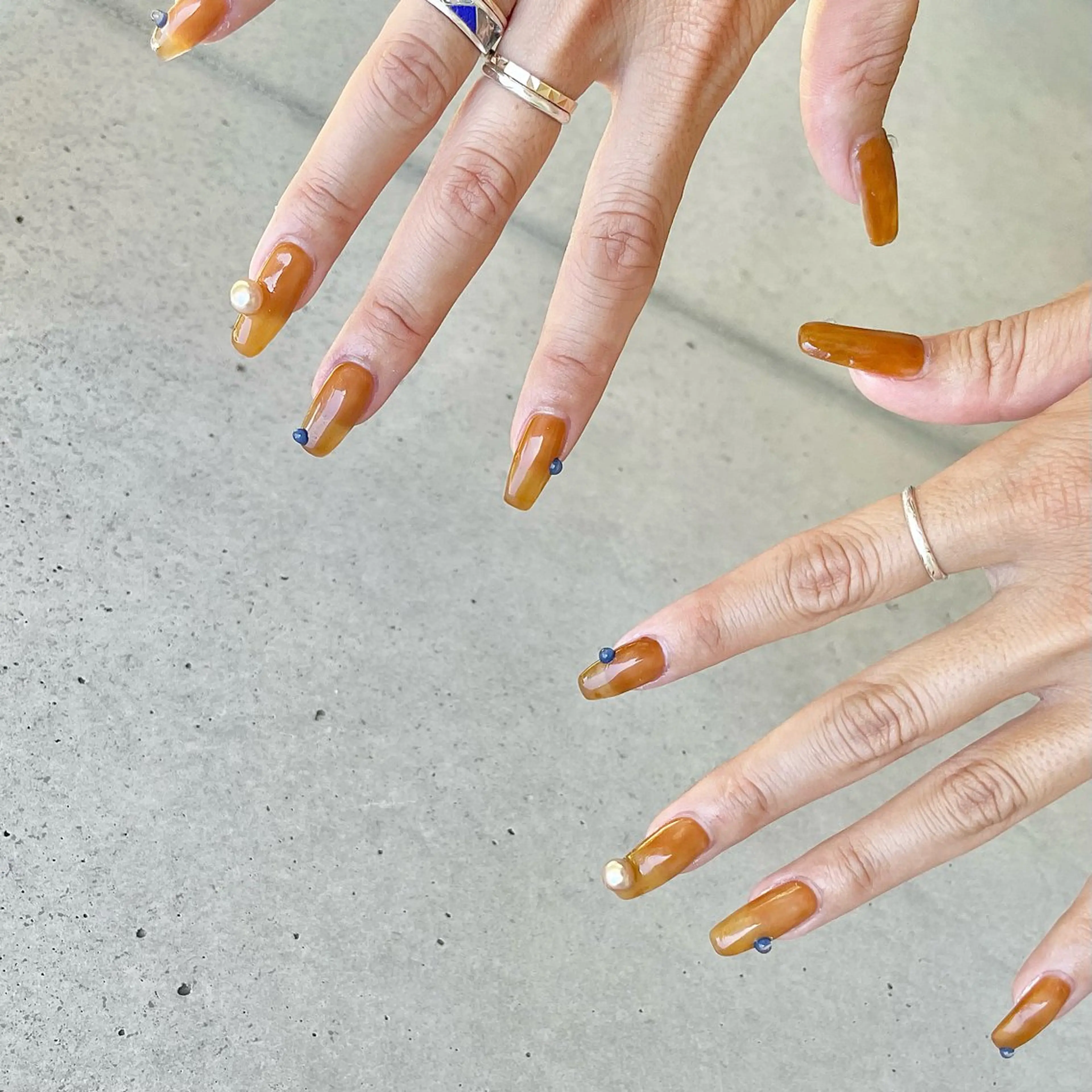 メンズ ネイル クリアネイル ネイビー nail&eye Aoのマツエク・マツパデザイン