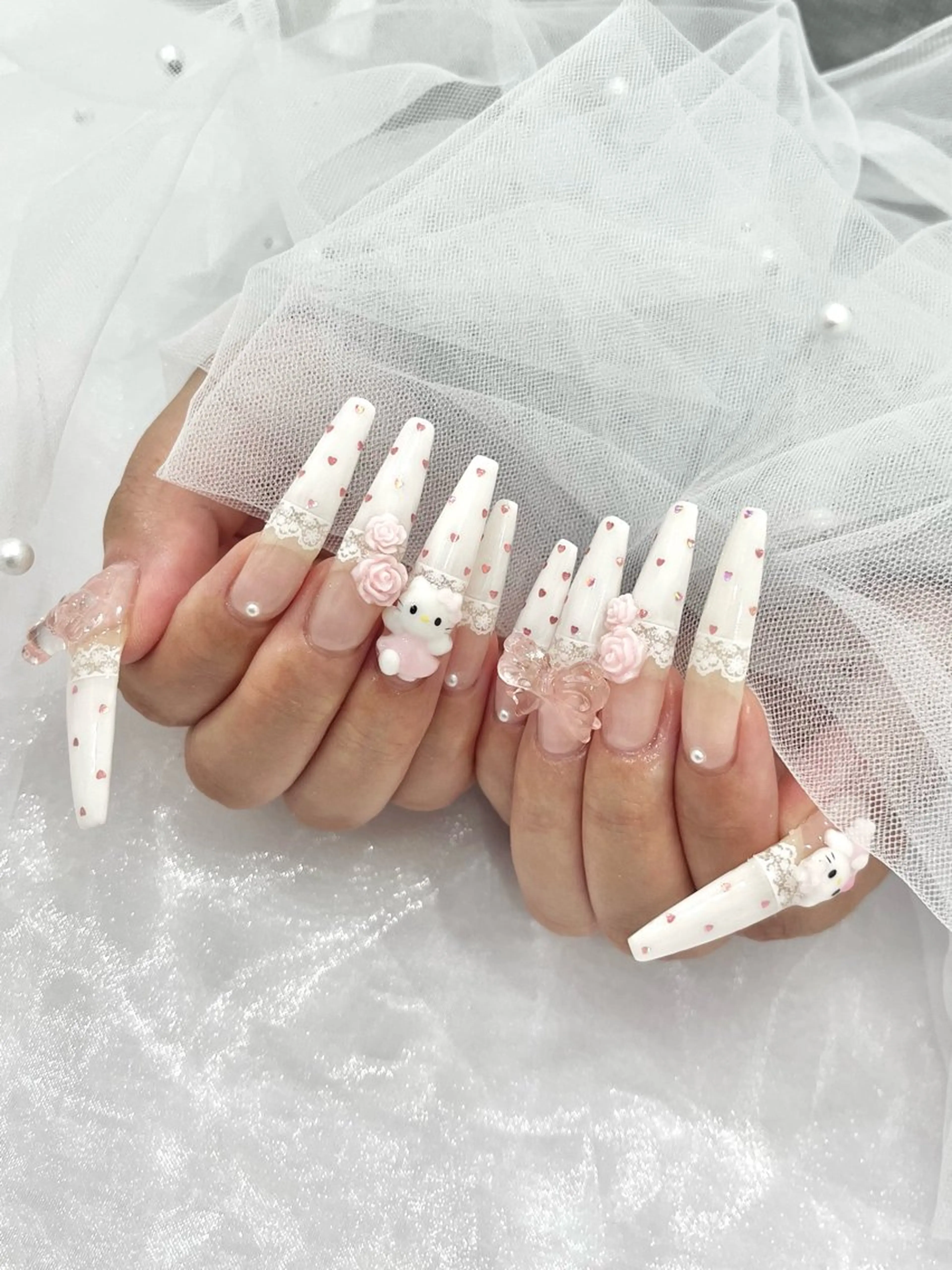 10本長さ出し持ち込みアート🎀パーツ持ち込み🙆🏻‍♀️✨️オフ600円の写真