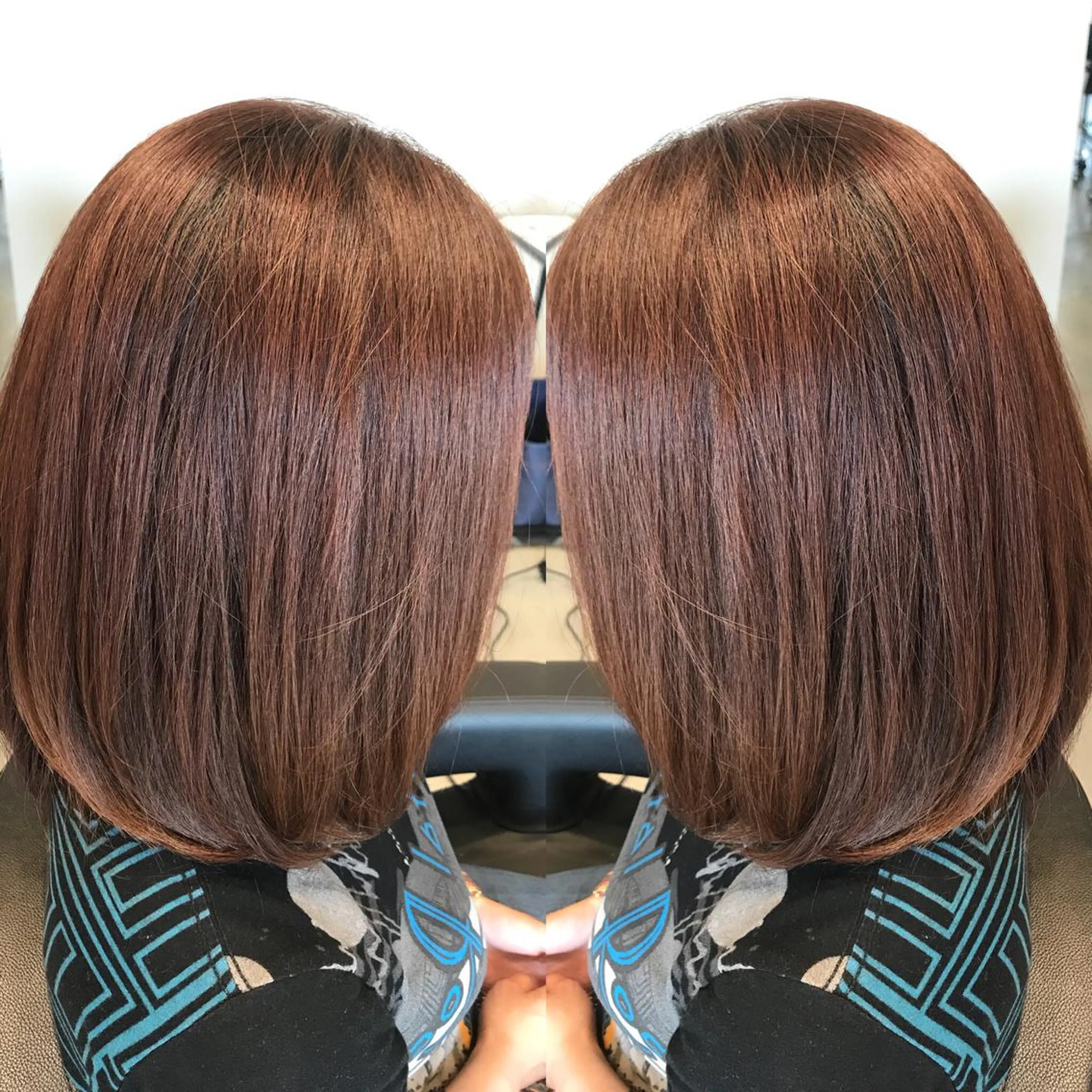 ミディアム カラー ブリーチ ブリーチなしカラー オレンジ ピンクカラー 大久保 隆蔵のヘアスタイル