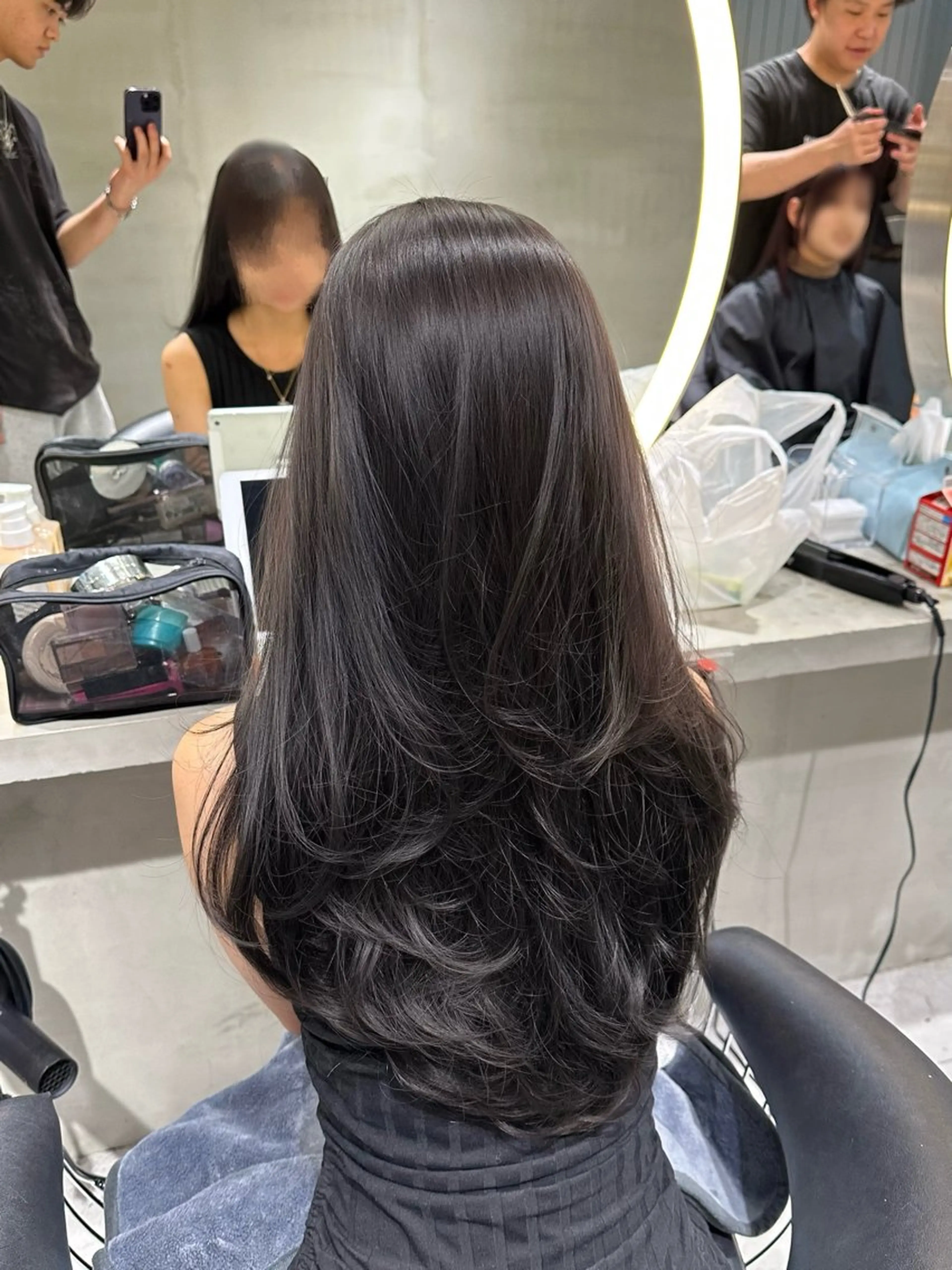 ミディアム 韓国風ヘア レイヤーカット ヘアカラー コウスケ/ lond uluのヘアスタイル