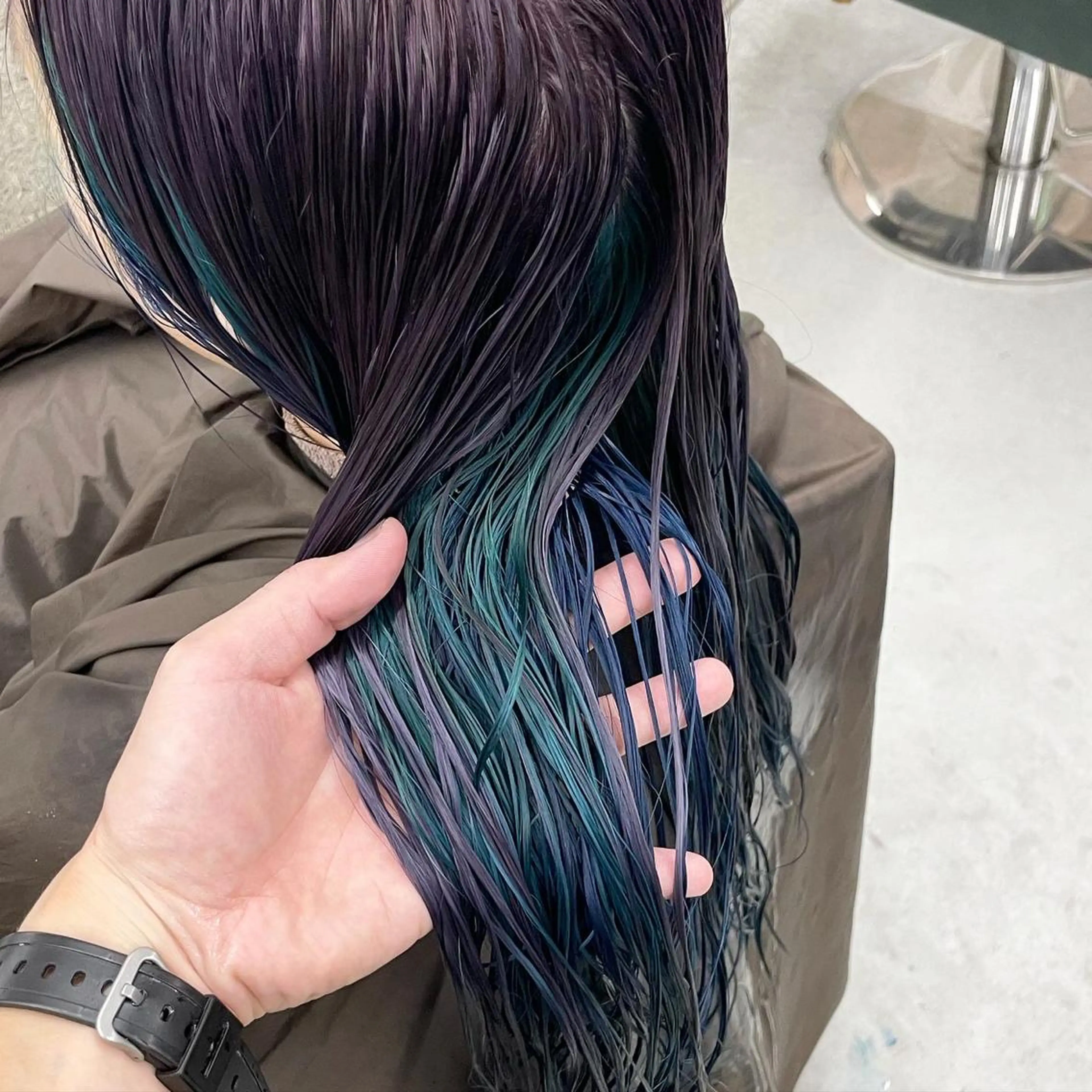 セミロング カラー ヘアカラー トリートメント Lull (シェアサロンReco VIProom)所属・Lull1人美容室 バレイヤージュのヘアスタイル