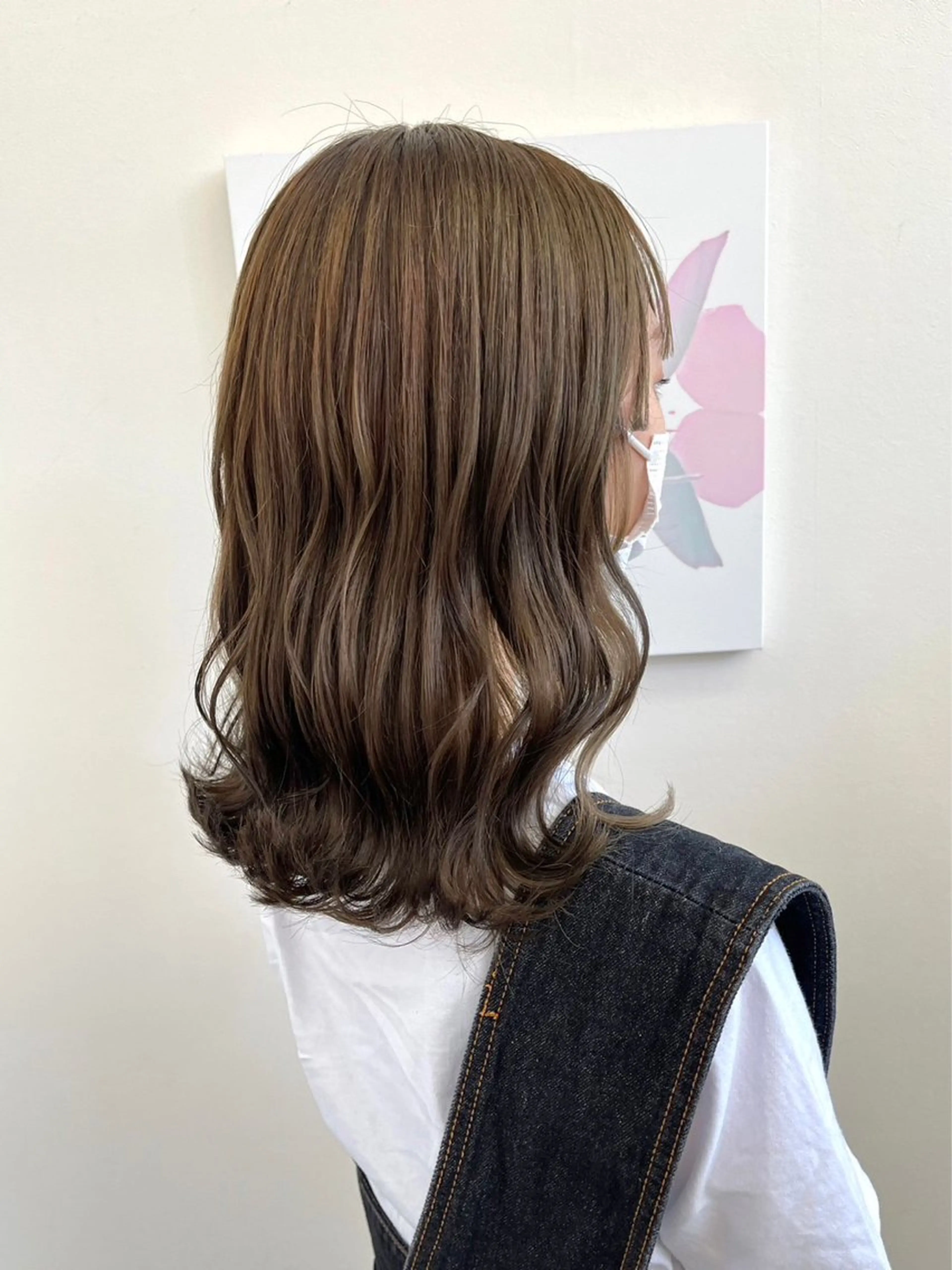 ミディアム カラー ベージュカラー オリーブベージュ ParveMix いしいまお🌼のヘアスタイル