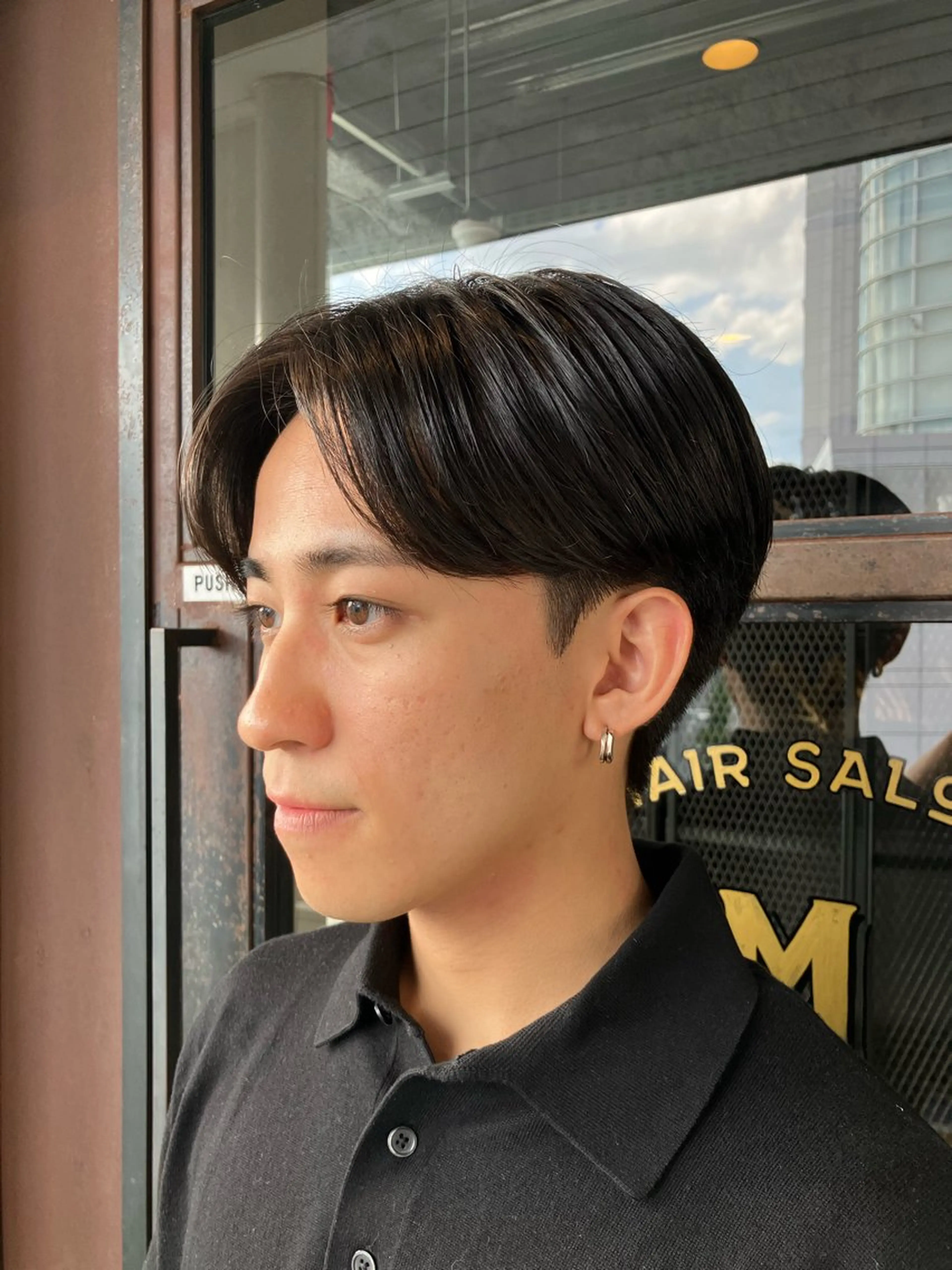 ショート メンズ ビジネス センターパート カット MANON BY  H所属・Watarai Yuukiのヘアスタイル