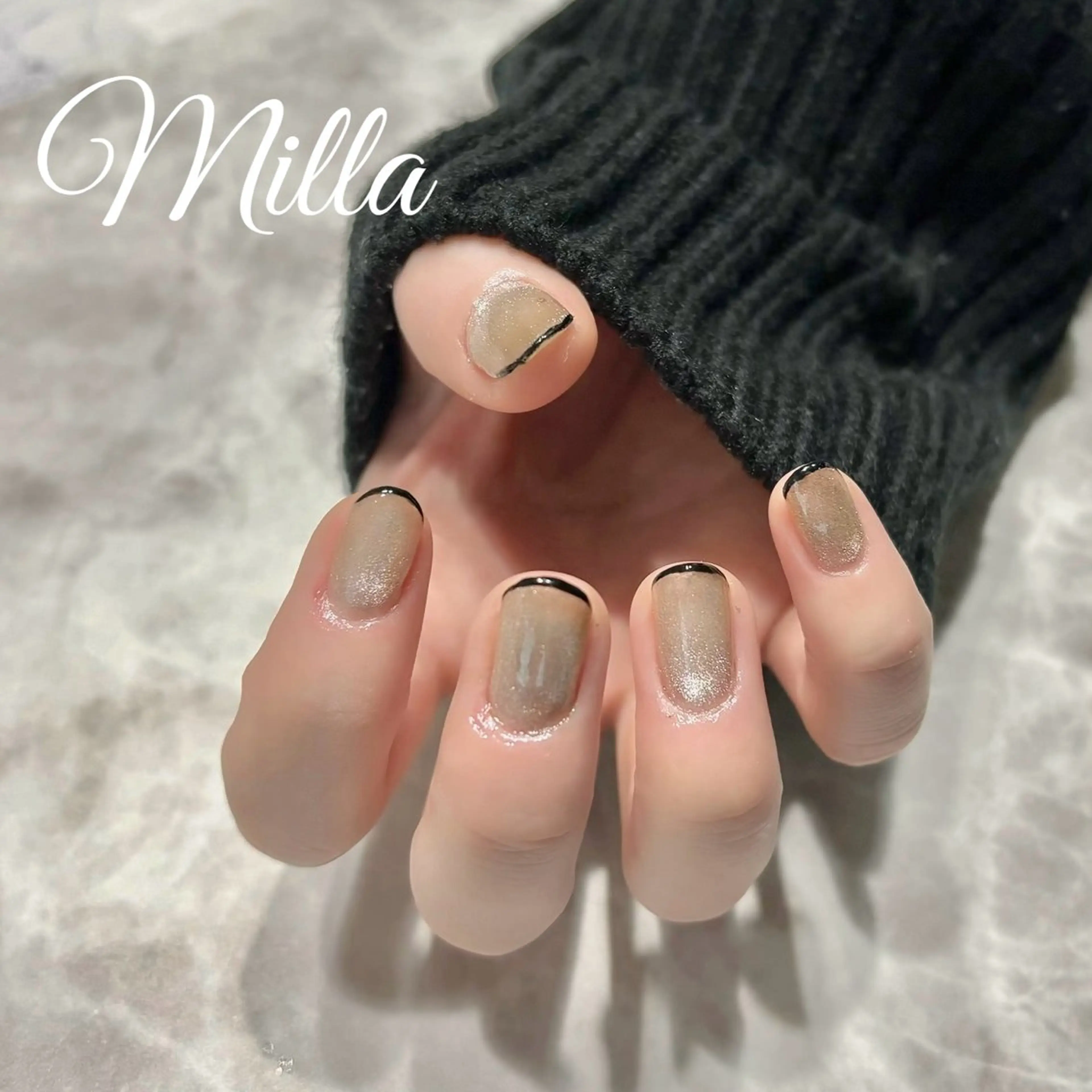 ネイル フレンチネイル マグネットネイル Nail Salon Milla / ミラのネイルデザイン