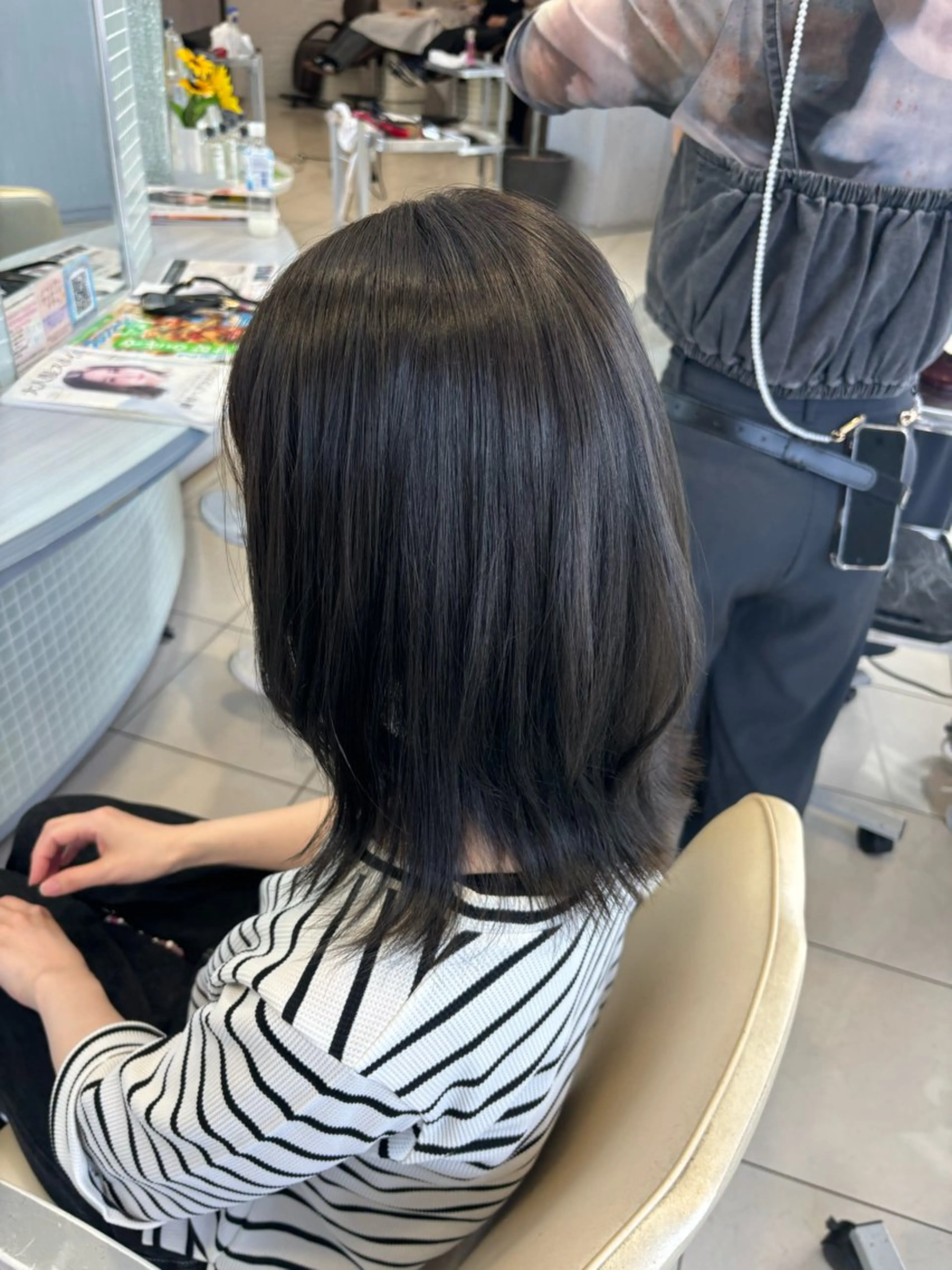 セミロング カラー ヘアカラー 盛れる韓国ヘア🩰/ 透明感カラー/華のヘアスタイル
