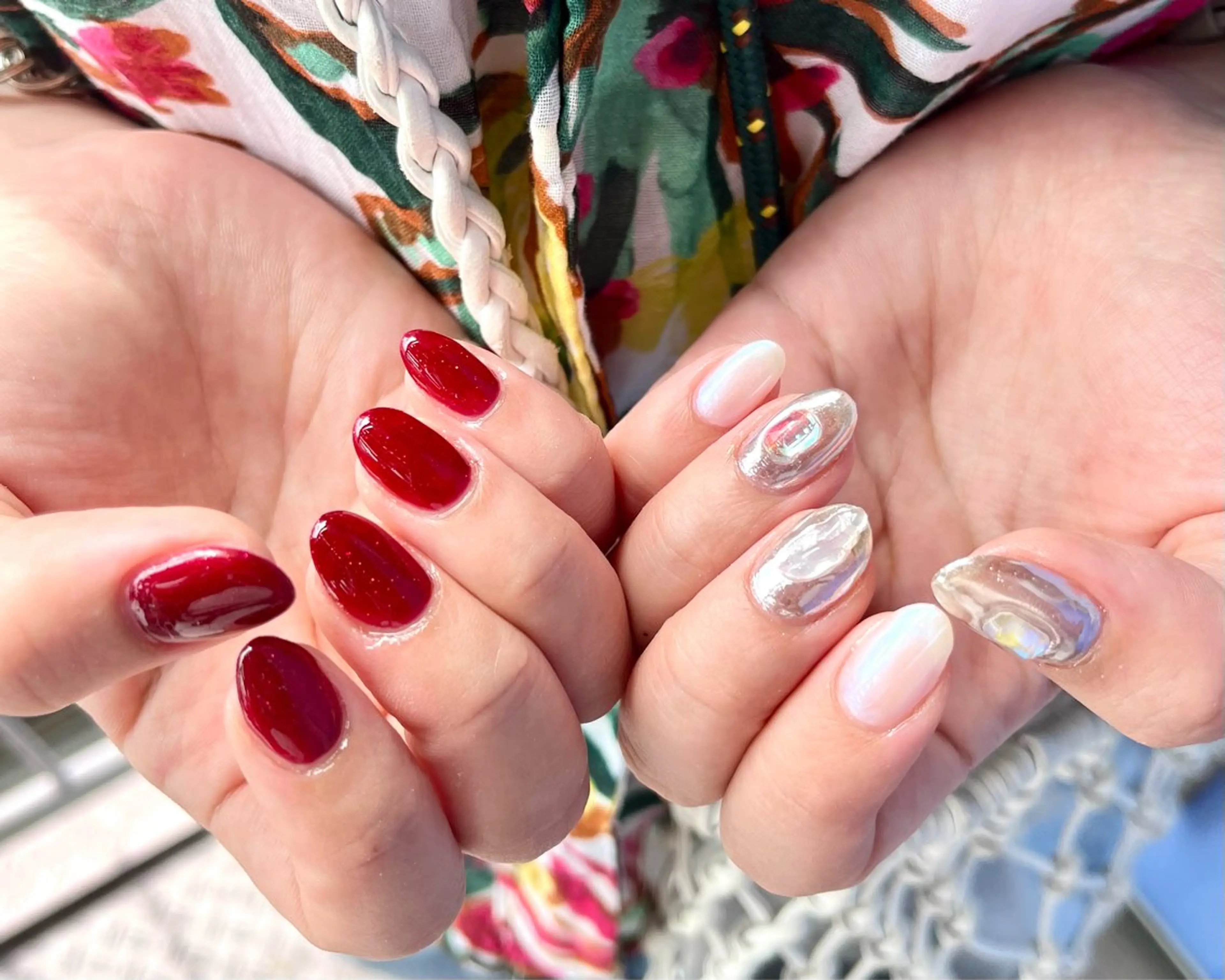 ネイル アートネイル ジェルネイル キラキラネイル ミラーネイル ニュアンスネイル ハンドネイル Salute本店 🦋仲原里佳のネイルデザイン