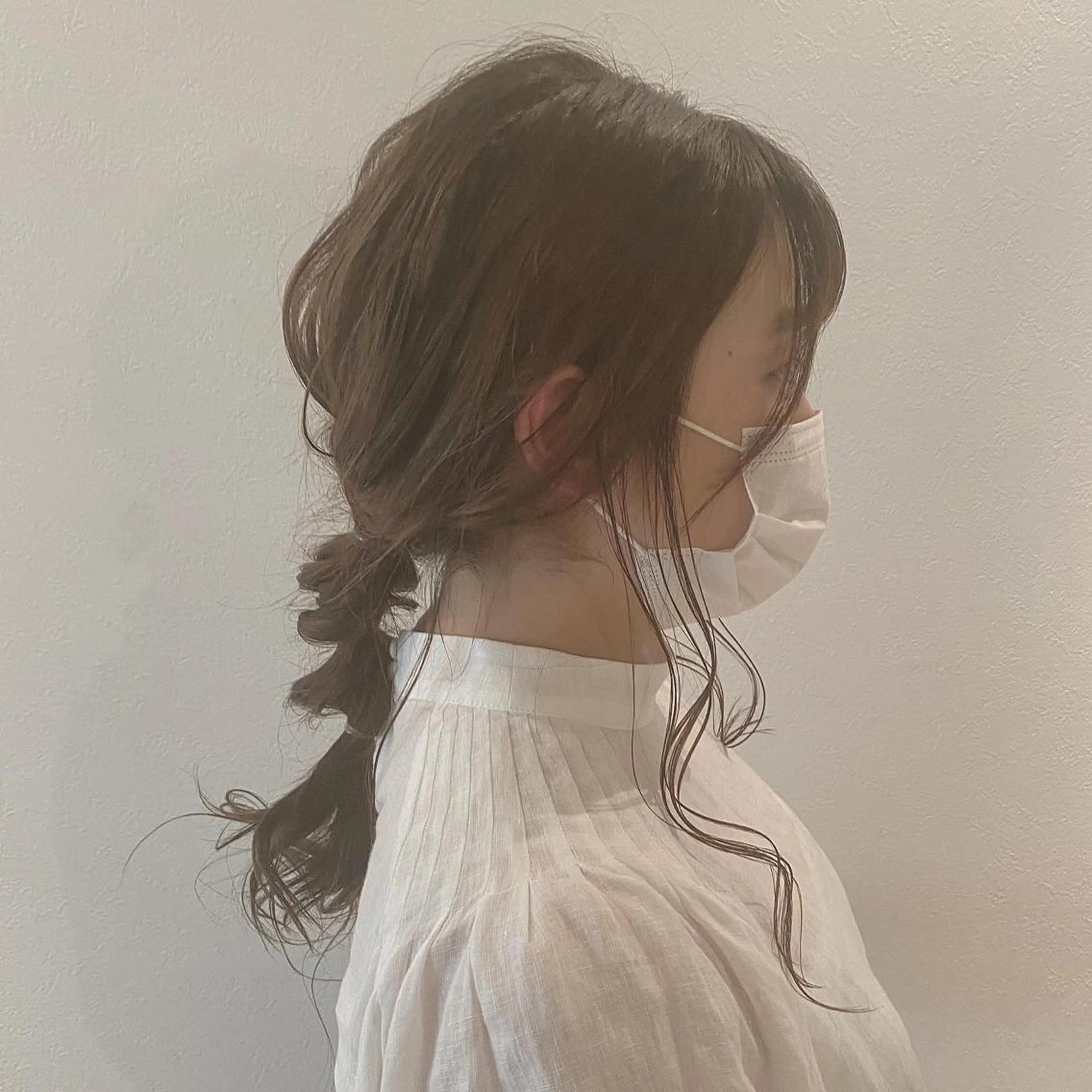 セミロング ヘアセット 安永 涼のヘアスタイル