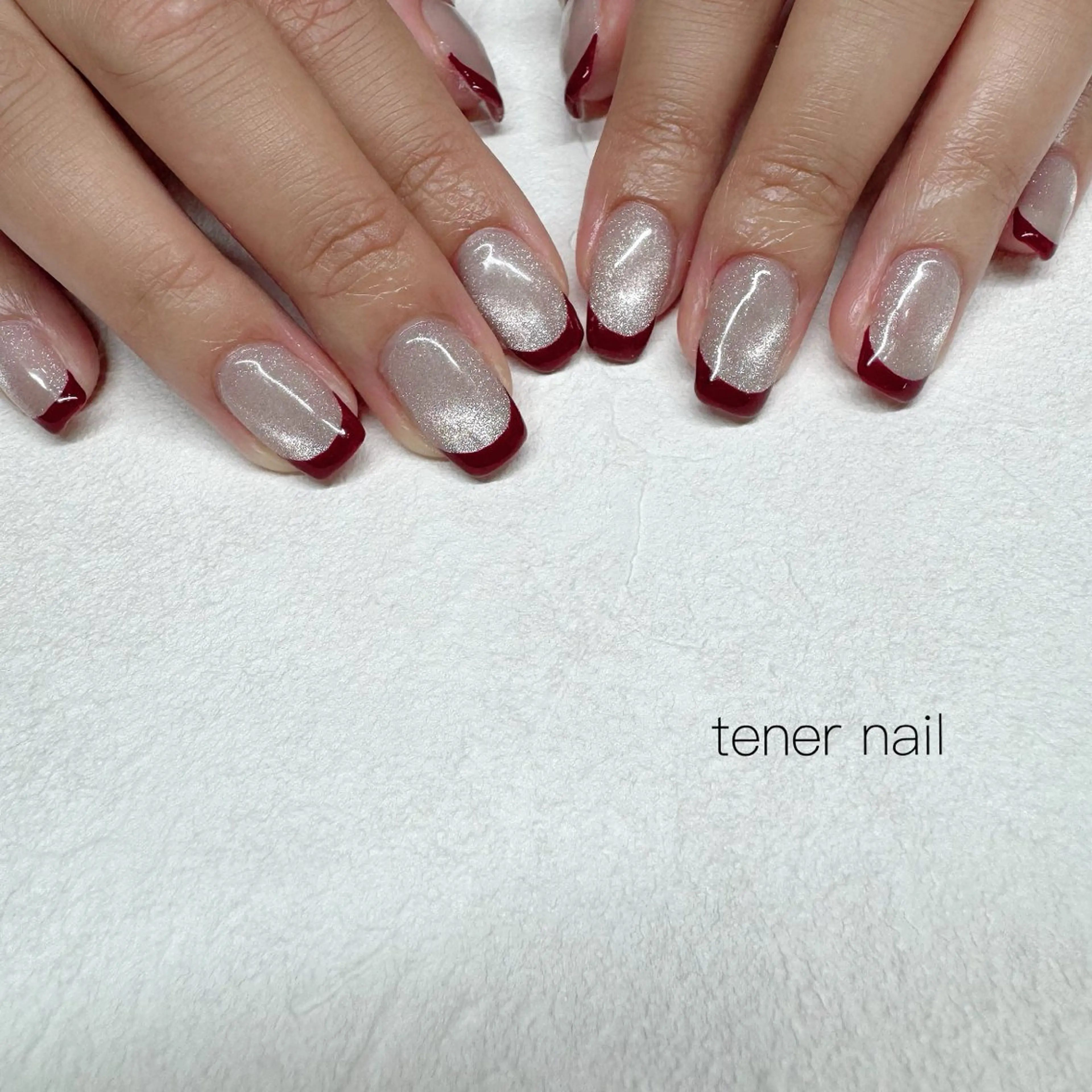 ネイル ボルドー フレンチネイル マグネットネイル ハンドネイル tener  nail  テネルネイル所属・テネルネイル tener nailのネイルデザイン