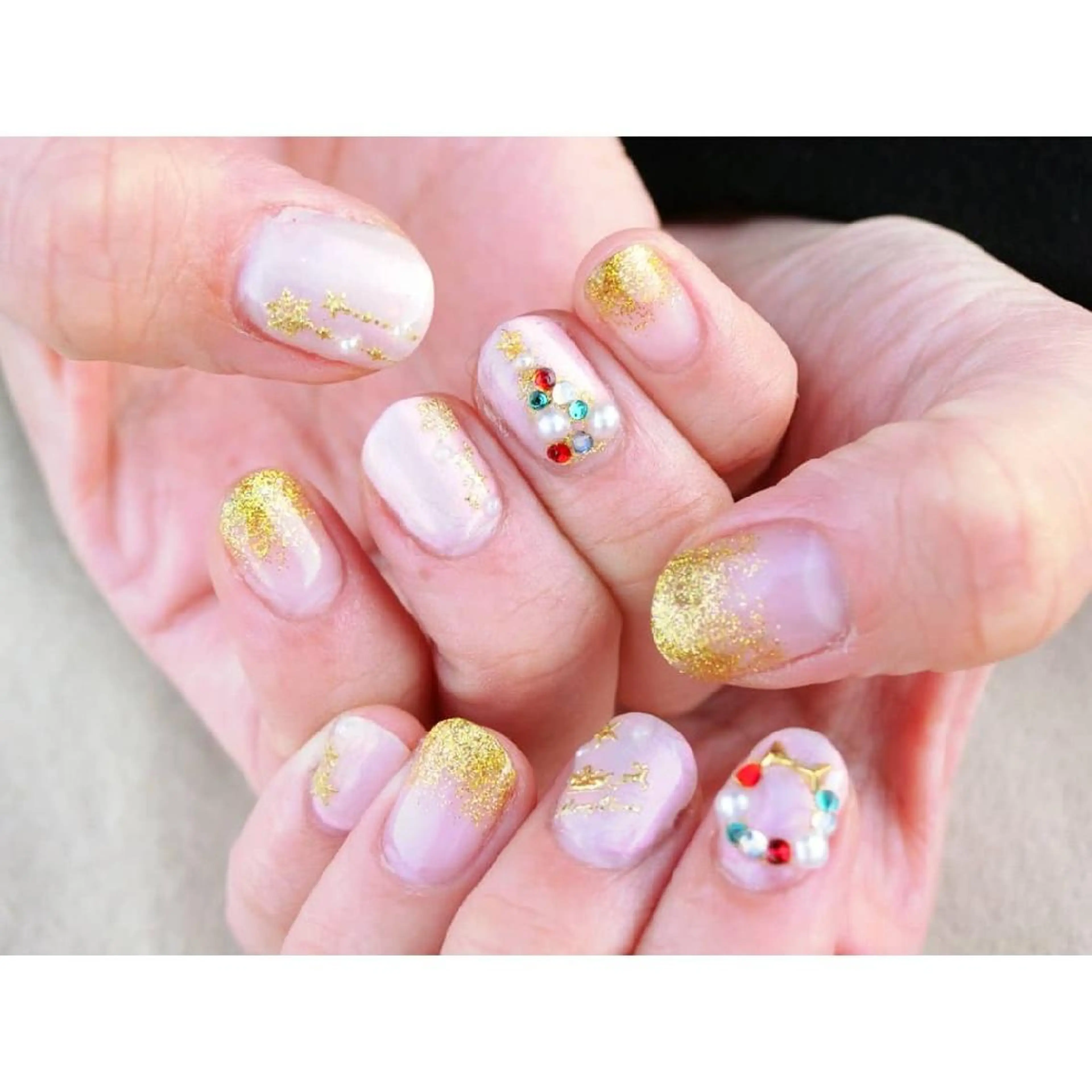 ネイル 痛ネイル/ワンホン/ フィルイン/長さだしのネイルデザイン