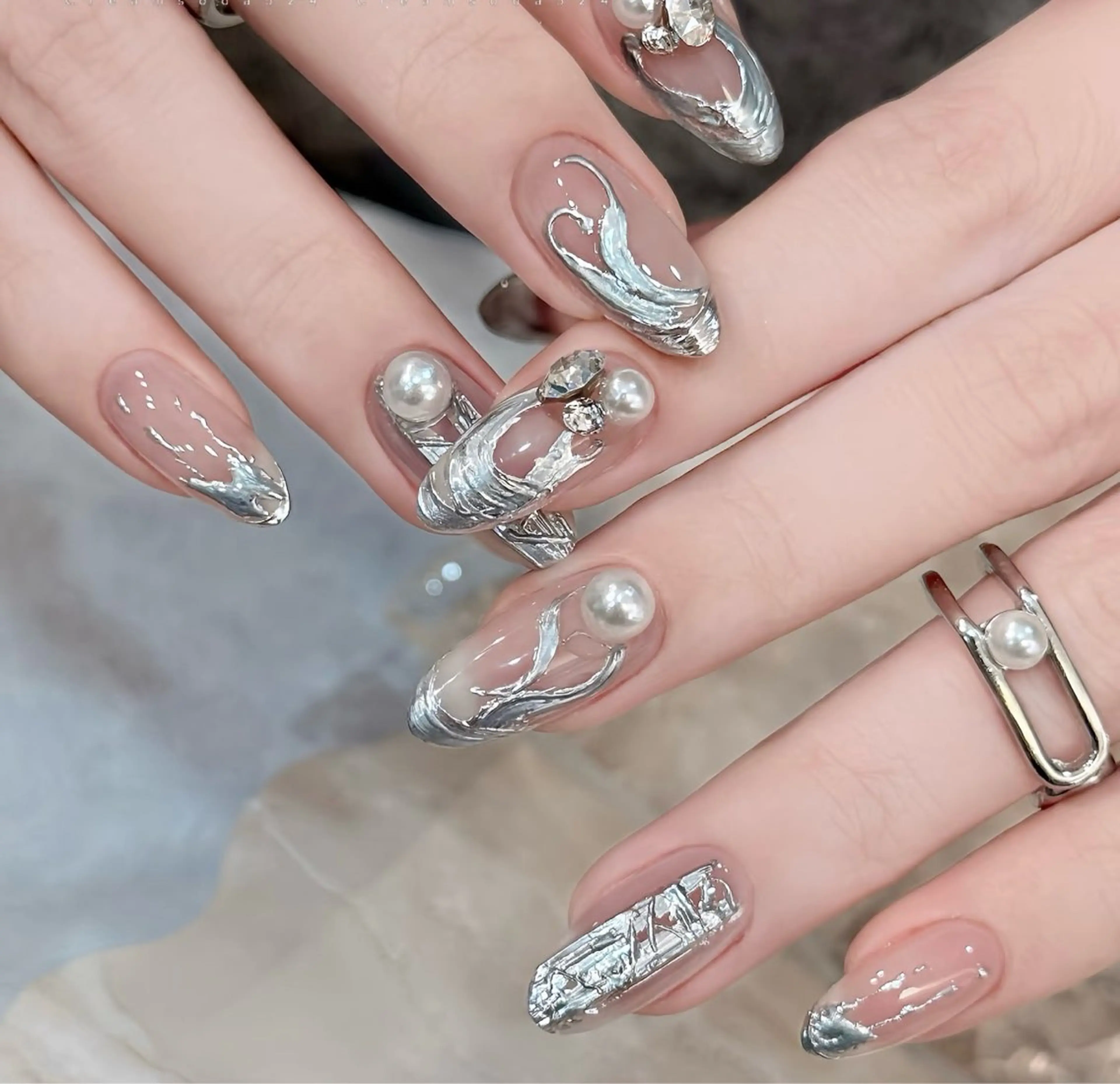 ネイル アートネイル オーロラネイル チークネイル 長さ出し フットネイル ハンドネイル Blossom nail【ブラソンネイル】所属・Blossom nail_Yuniのネイルデザイン