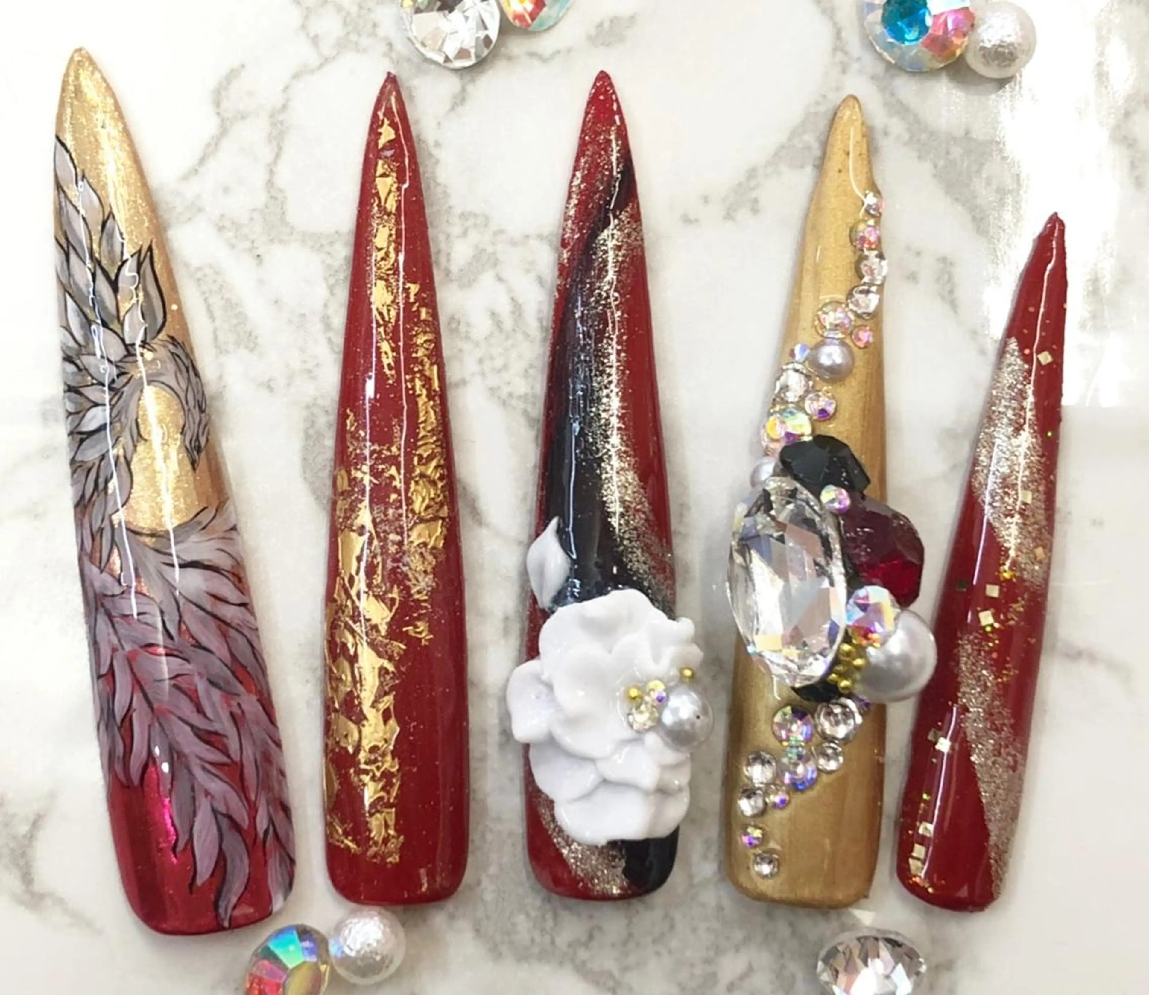 ロング カラー メンズ キッズ ネイル 卒業式のヘアスタイル アートネイル 成人式 ジェルネイル 卒業式 NAILSGOGO shibuyaのネイルデザイン