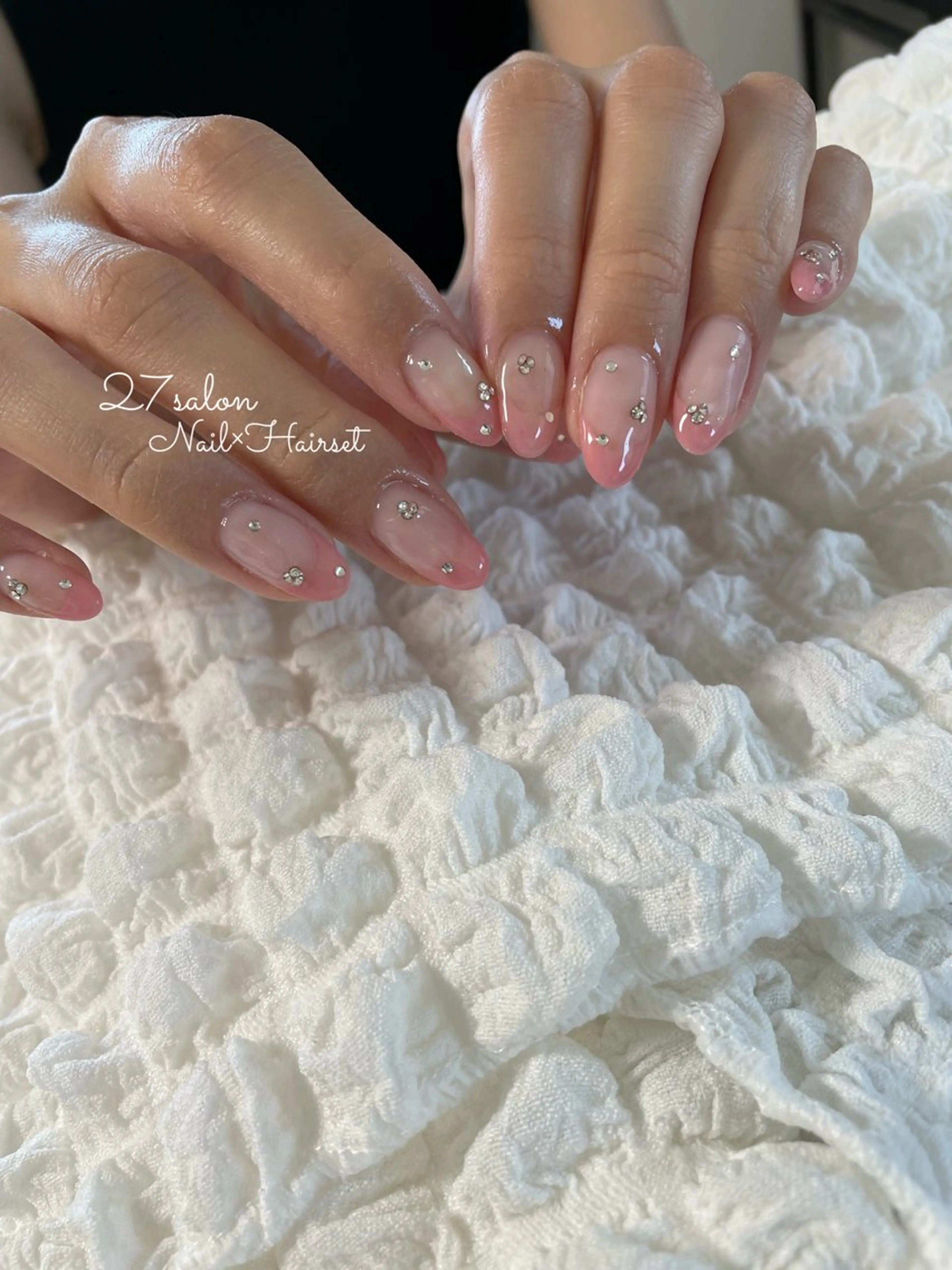 ネイル フレンチネイル ピンク ワンホンネイル 27salon yuinaのネイルデザイン