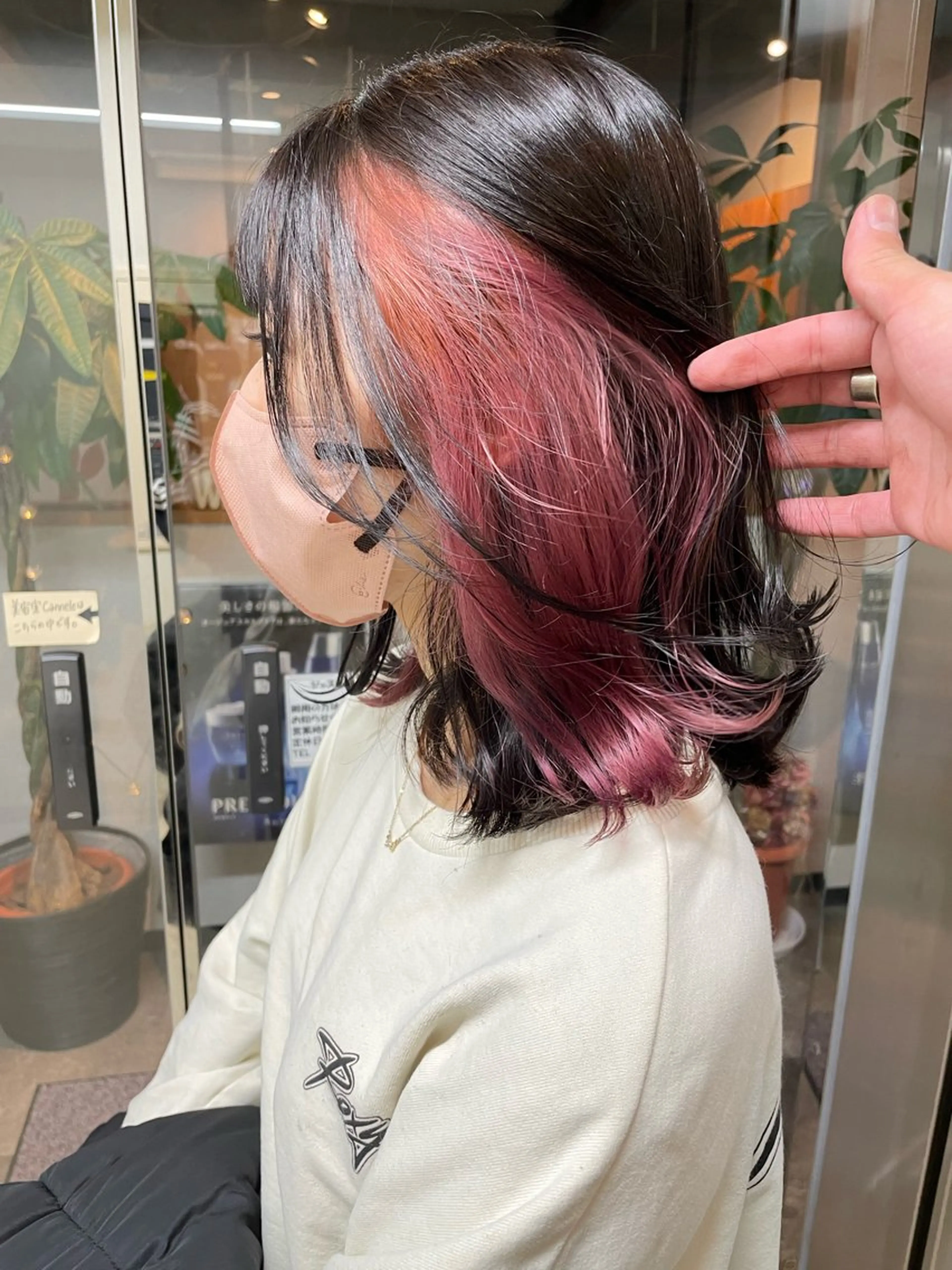 ミディアム カラー ピンクカラー ヘアカラー 髪質改善/ブリーチ 田代 龍我のヘアスタイル