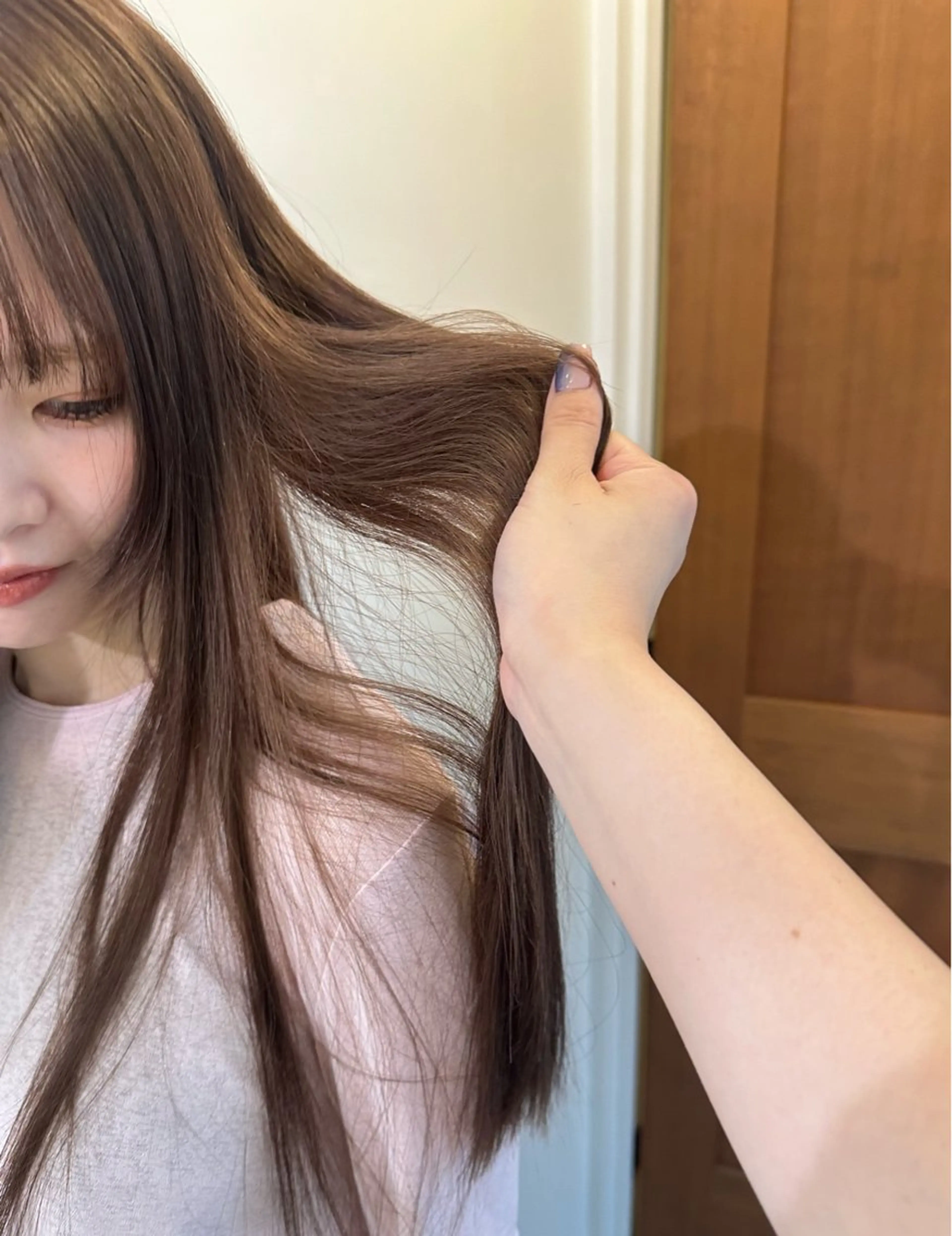 ミディアム カラー ブラウンカラー ココアブラウン ダブルカラー ラベンダーカラー ヘアカラー トリートメント yaya/天神美容室 ボブ/透明感カラーのヘアスタイル