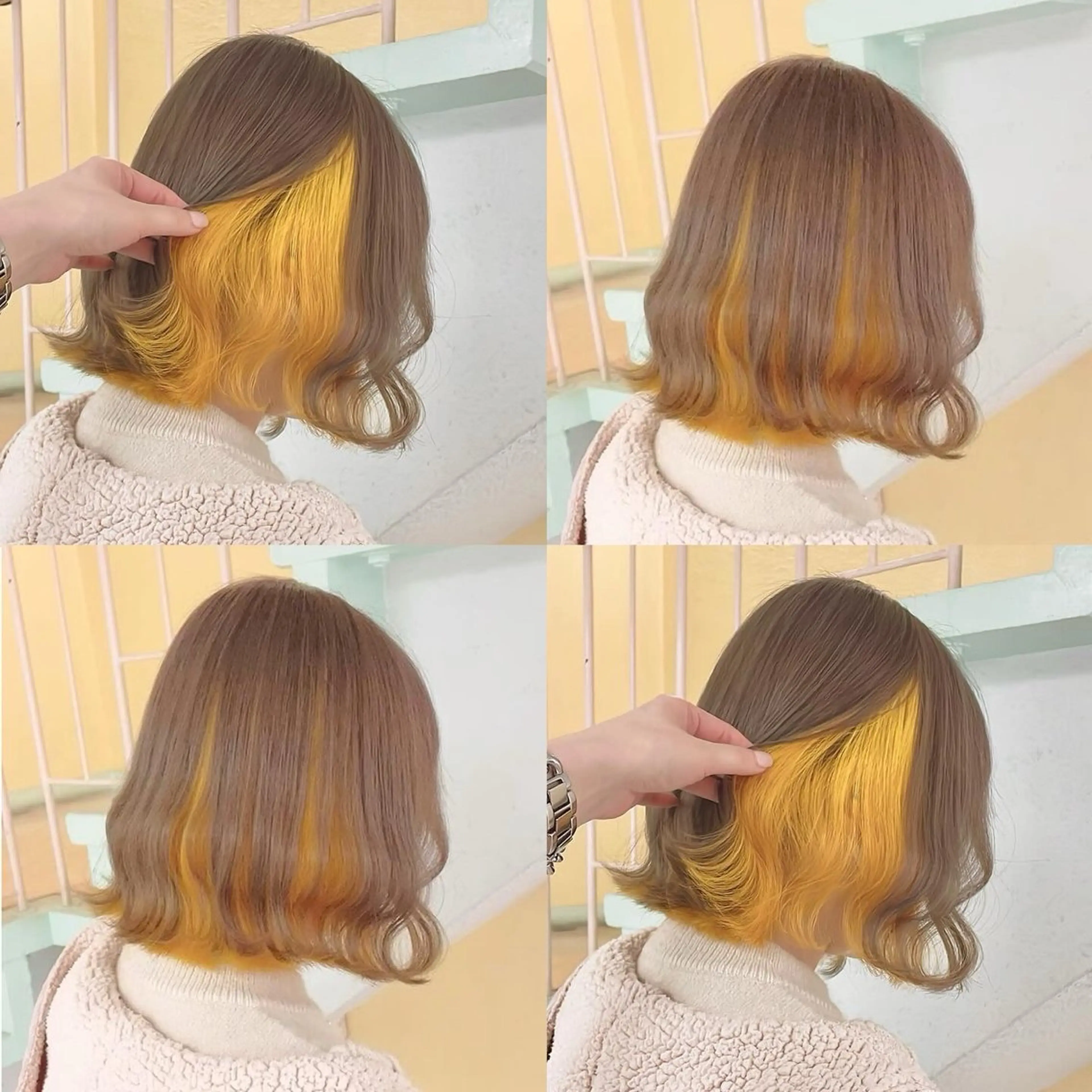 カラー ハイトーンカラー インナーカラー ヘアカラー トリートメント 渋谷:インナーカラー ／🍒エリカ🍒のヘアスタイル