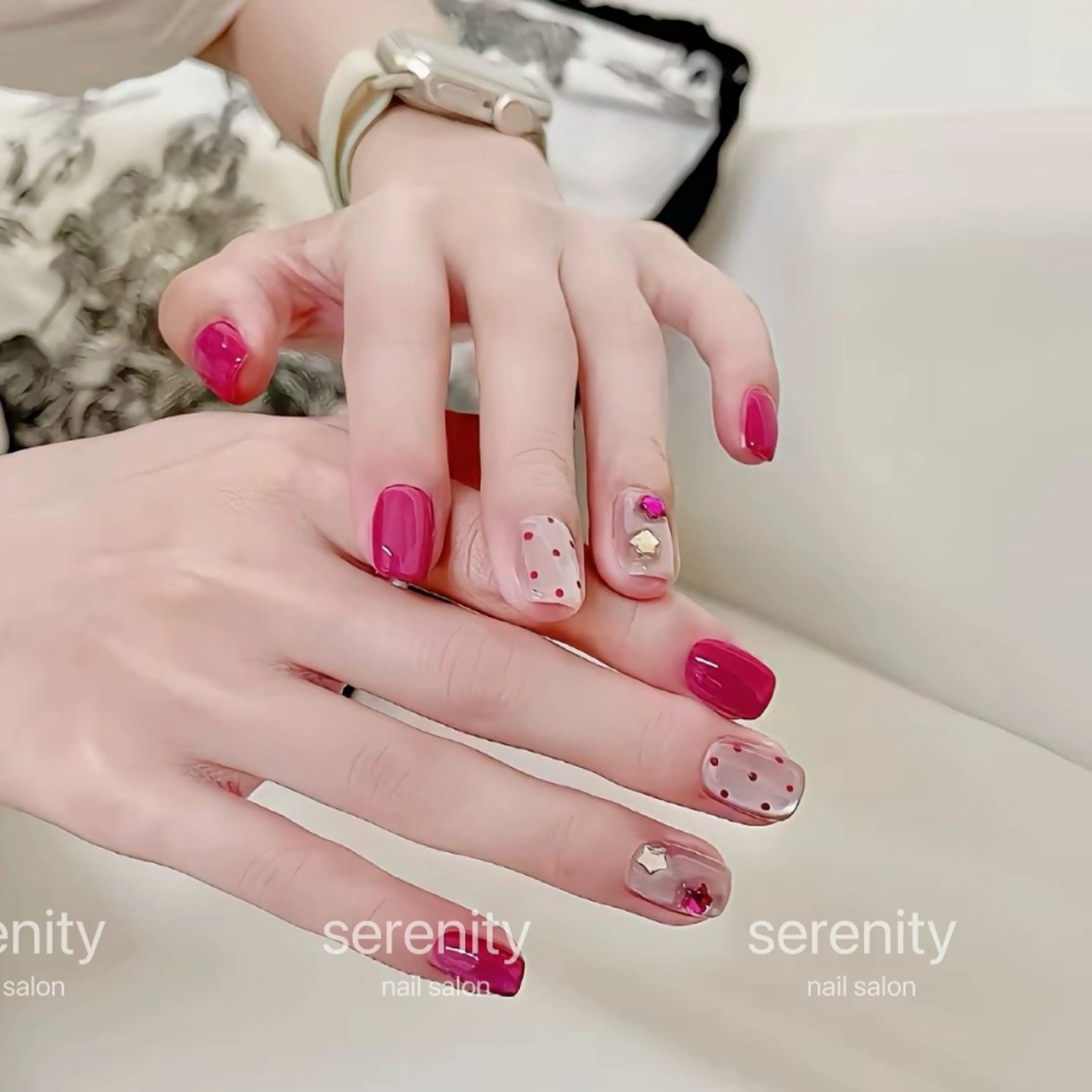 ネイル ハンドネイル ハンドケア ✨Serenity ワンホンネイルのネイルデザイン