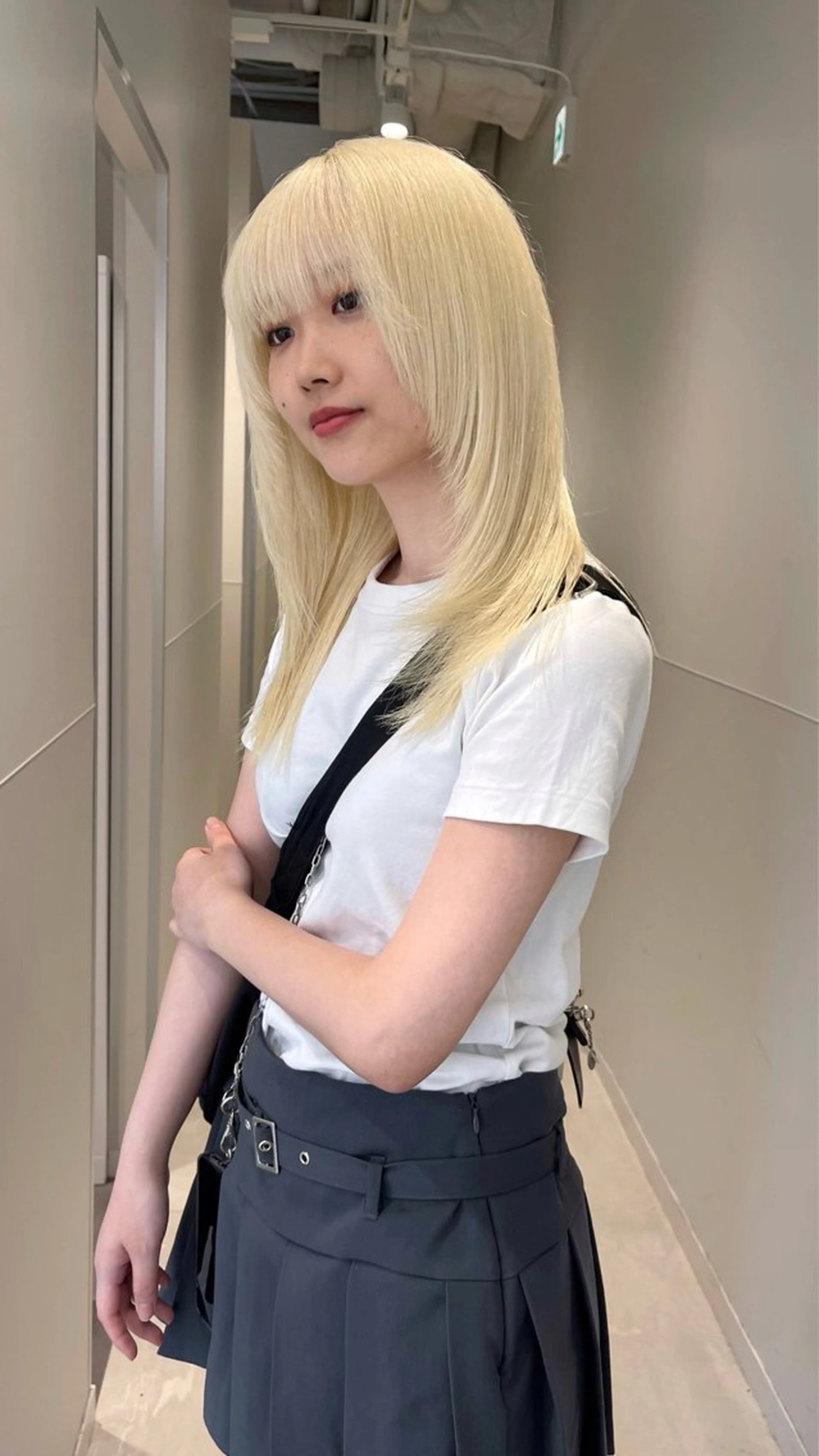 ミディアム ヘアカラー 福山 晴香のヘアスタイル