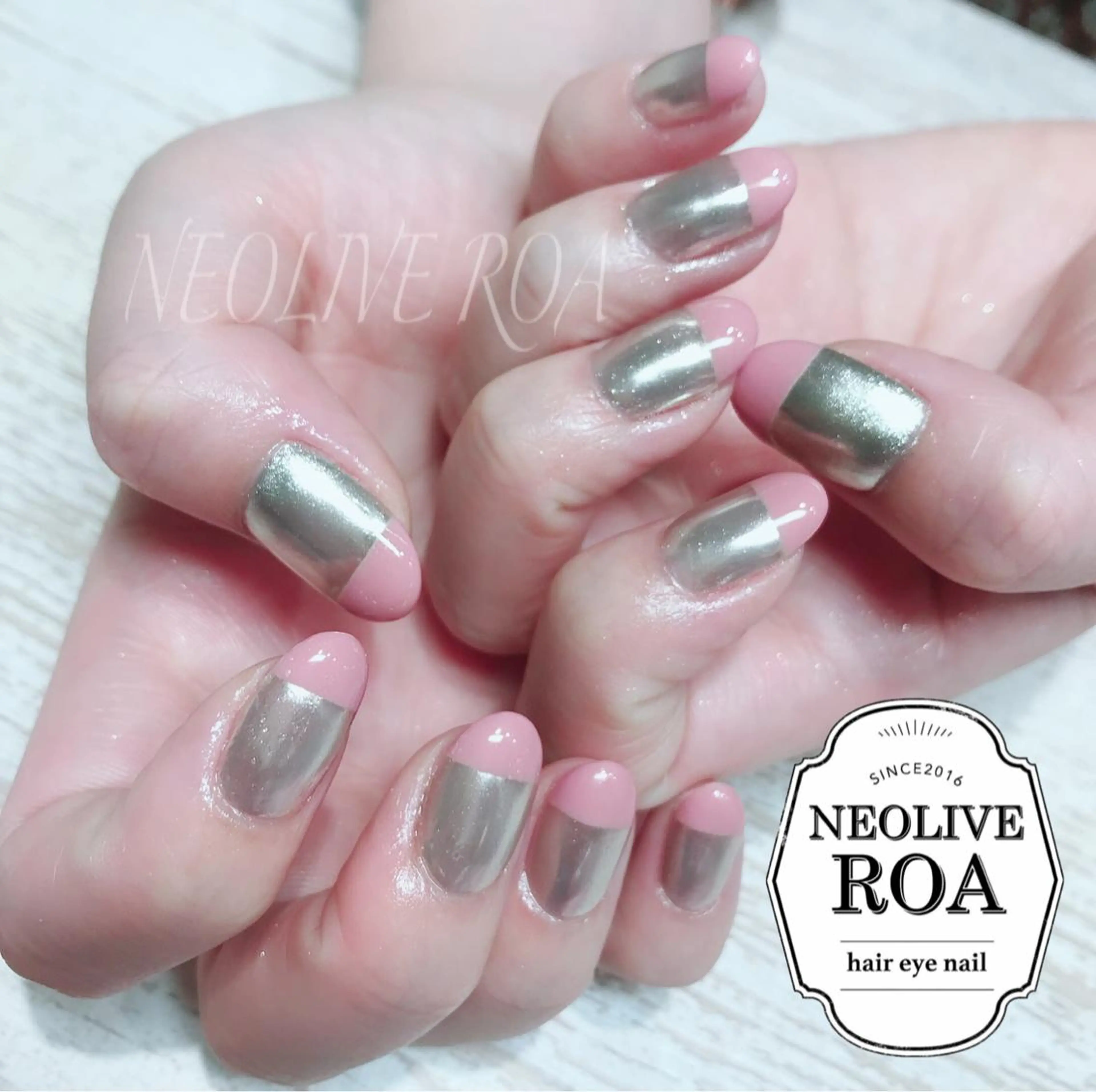 ネイル フレンチネイル ミラーネイル Nail by selen所属・Nail by selenのネイルデザイン