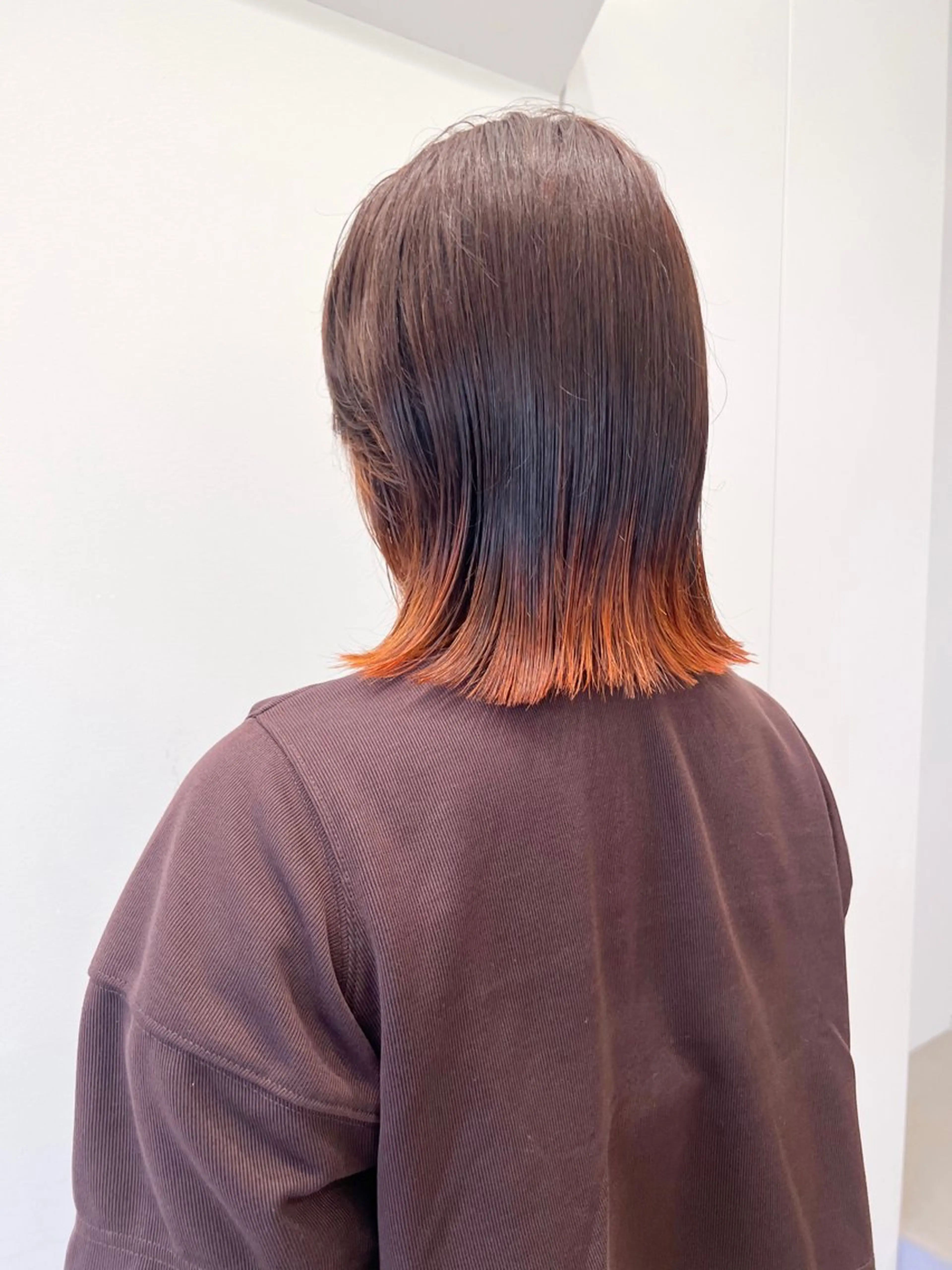 ミディアム カラー ブリーチ ハイトーンカラー オレンジ ヘアカラー 似合わせカット🫧 /パーマRINAのヘアスタイル