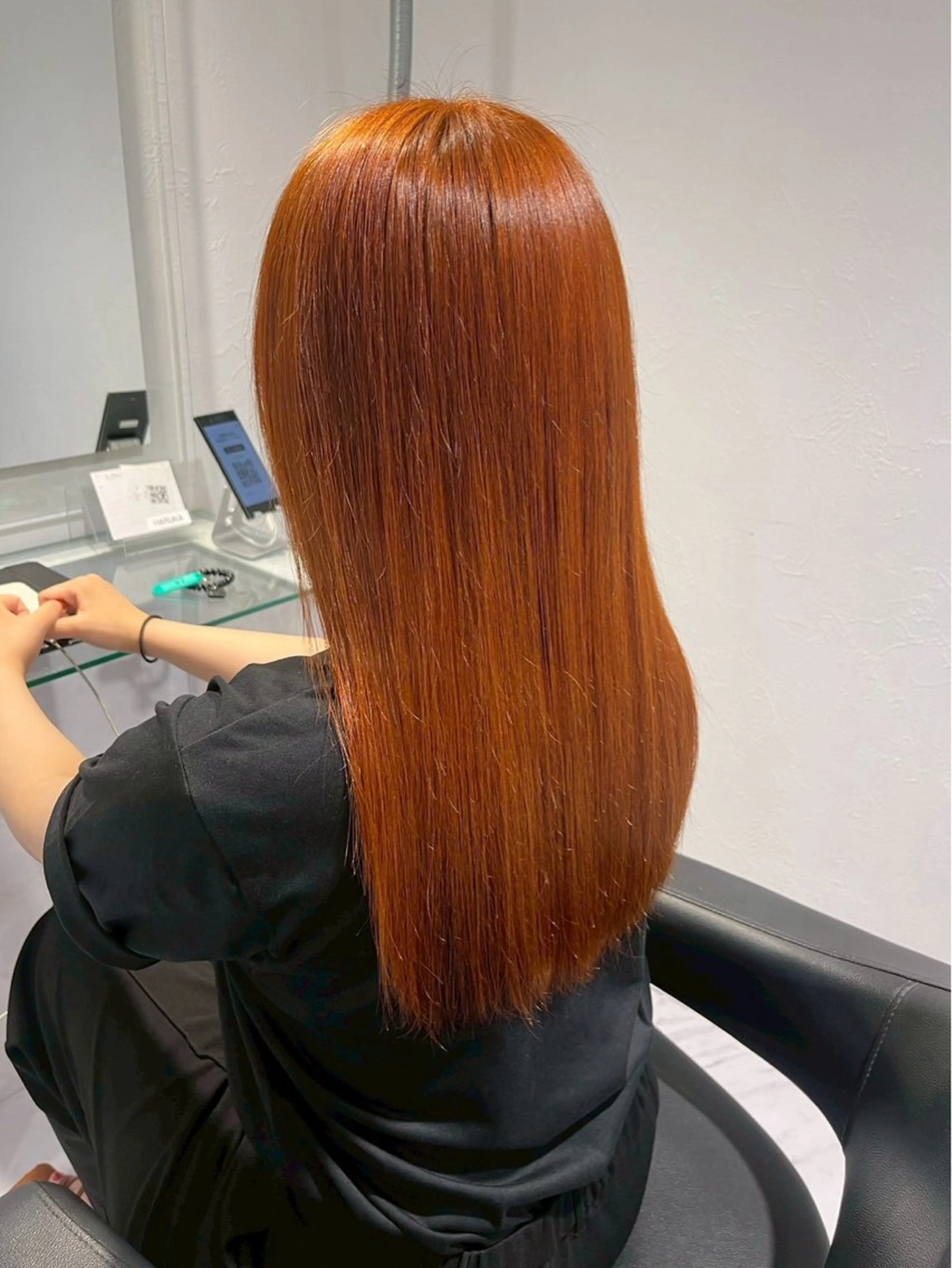 ロング カラー ワンカラーでできる 暖色カラーゆいりのヘアスタイル