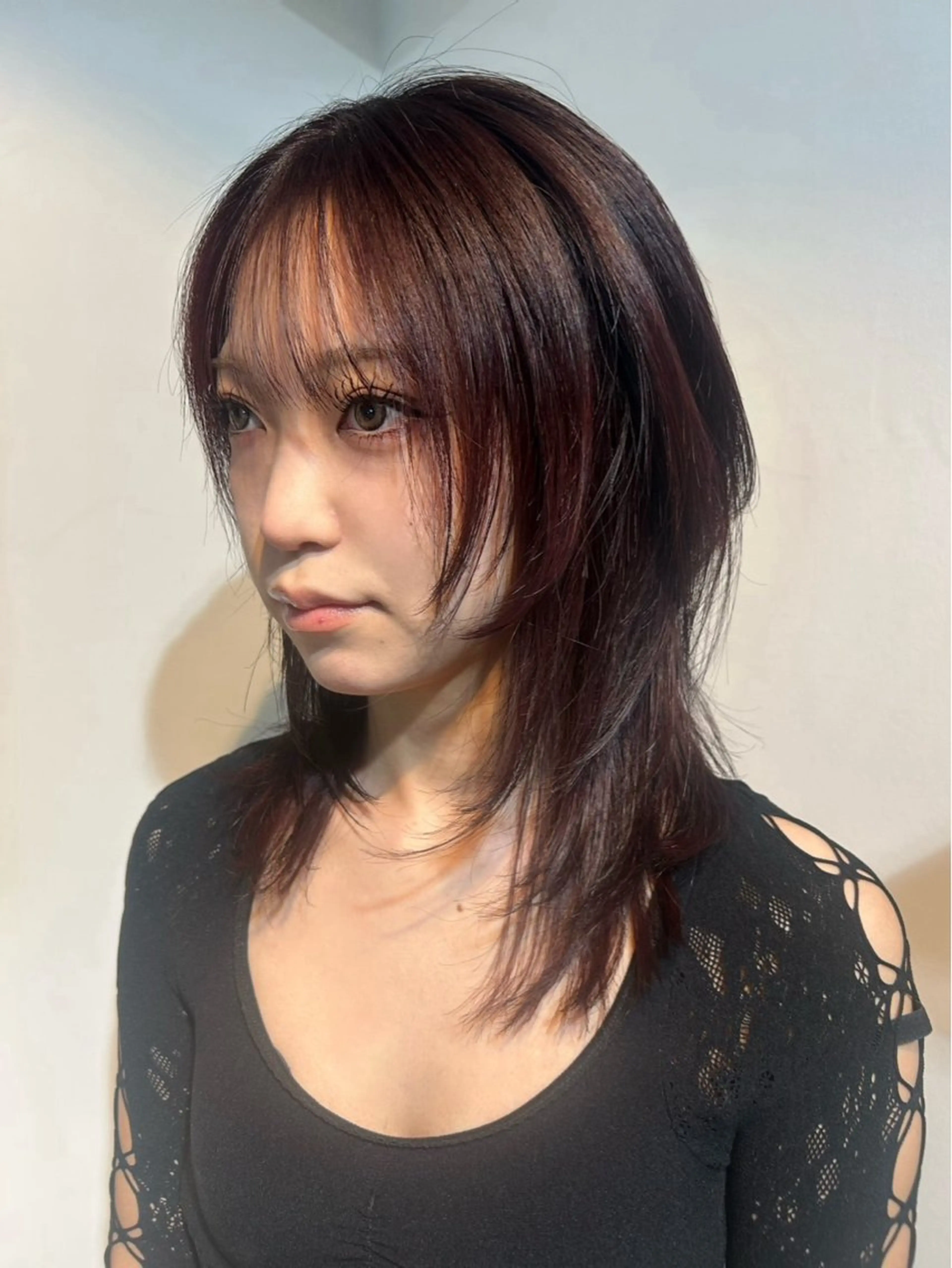 ミディアム カラー ヘアカラー スギヤマ シユのヘアスタイル