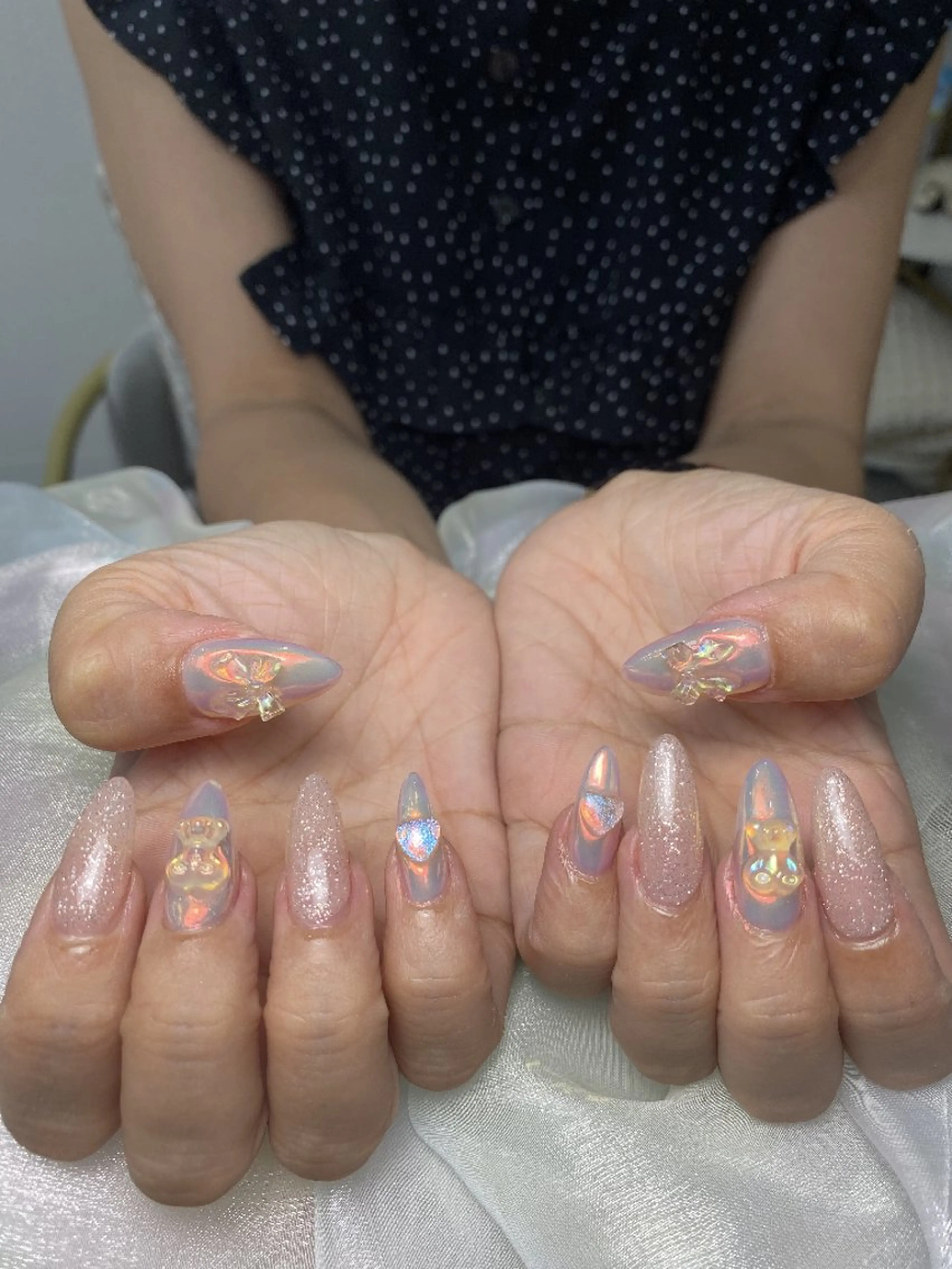 ネイル フラワーネイル フットネイル フレンチネイル ガーリー キラキラネイル ハンドネイル UM Nail Salonのネイルデザイン