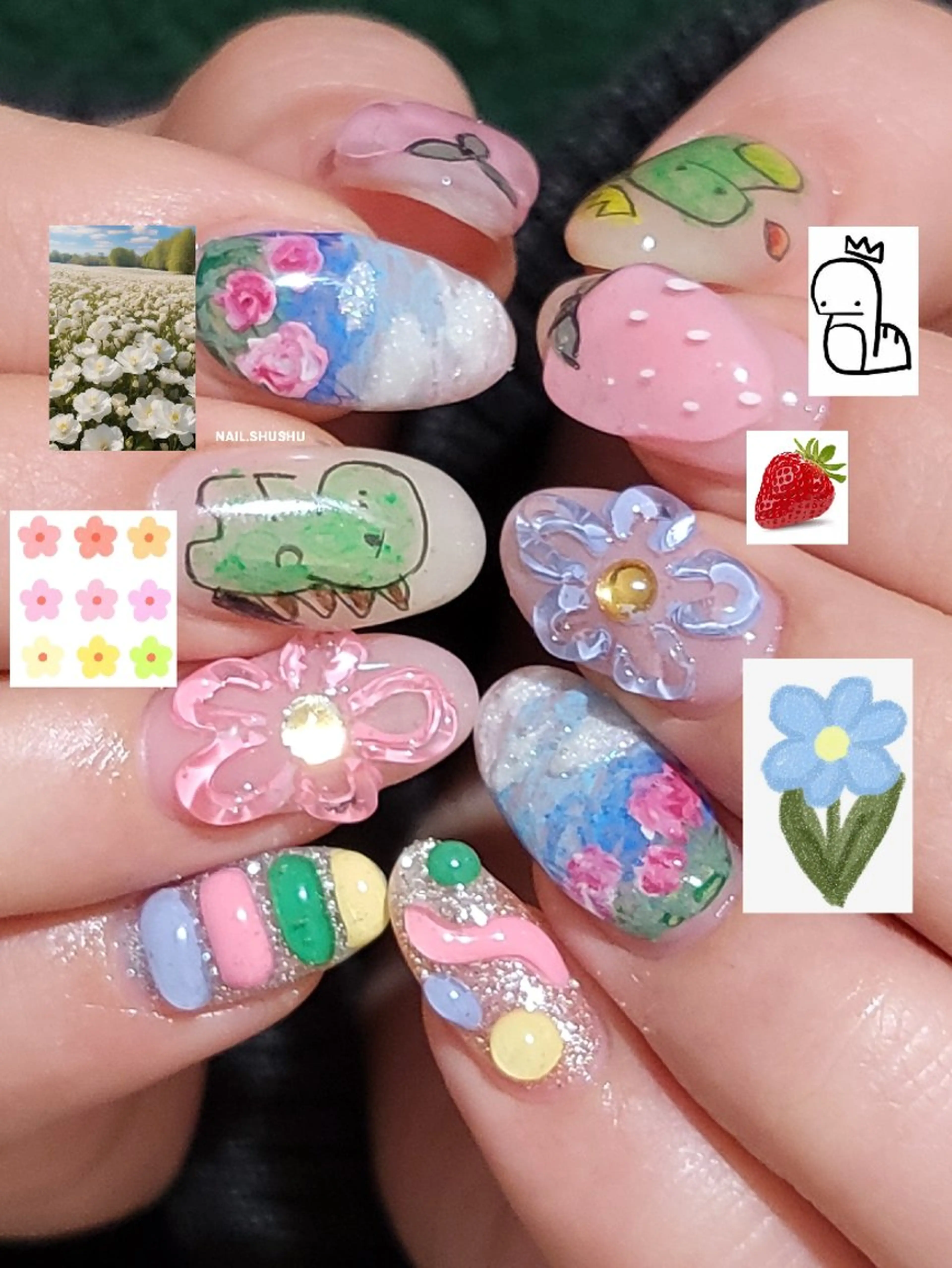 ネイル 3dパーツ/流行り 👧shushu❤️のネイルデザイン