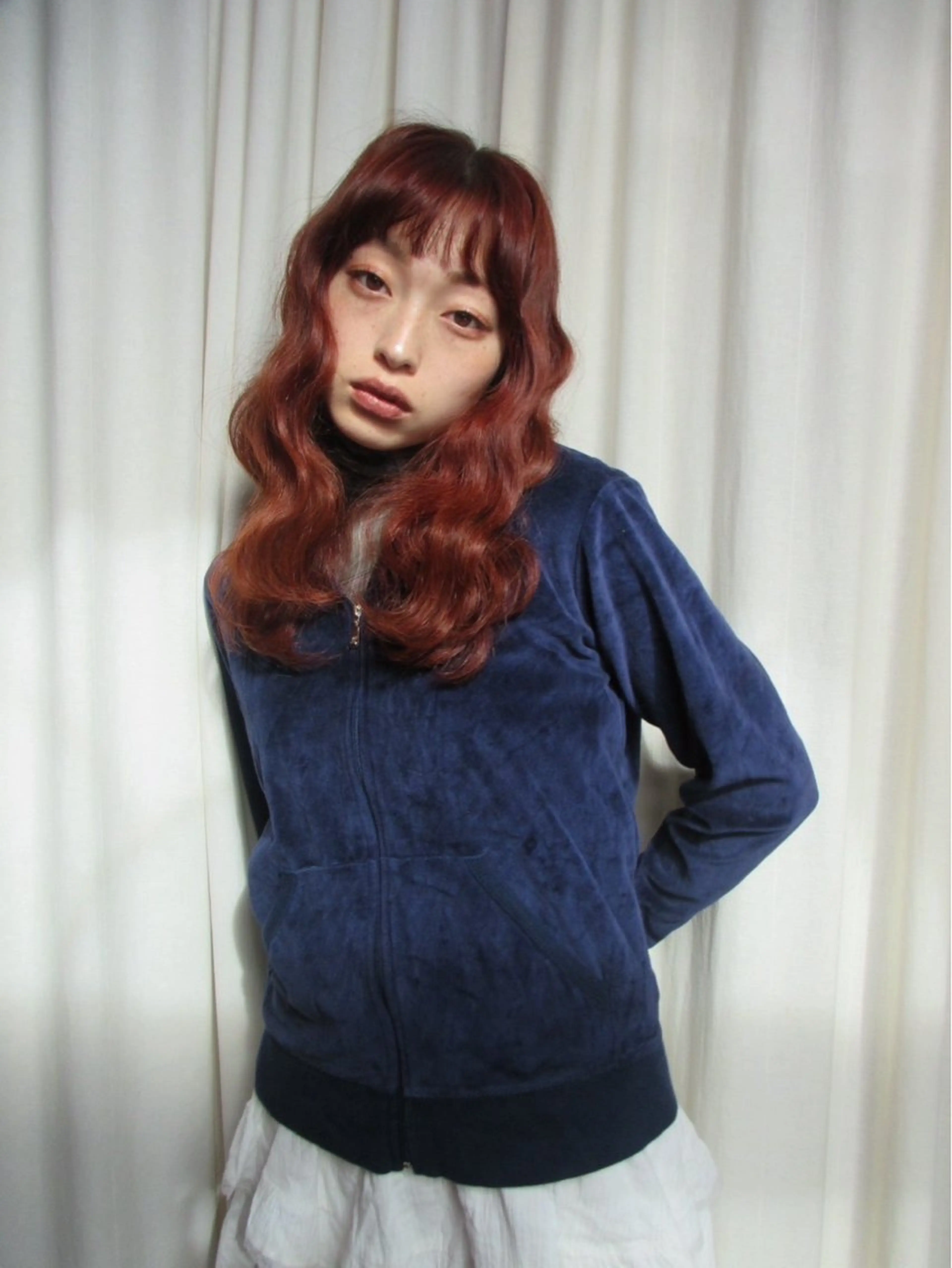 ロング ヘアカラー 愛加メンズパーマ・ ボブ・ピンクカラーのヘアスタイル