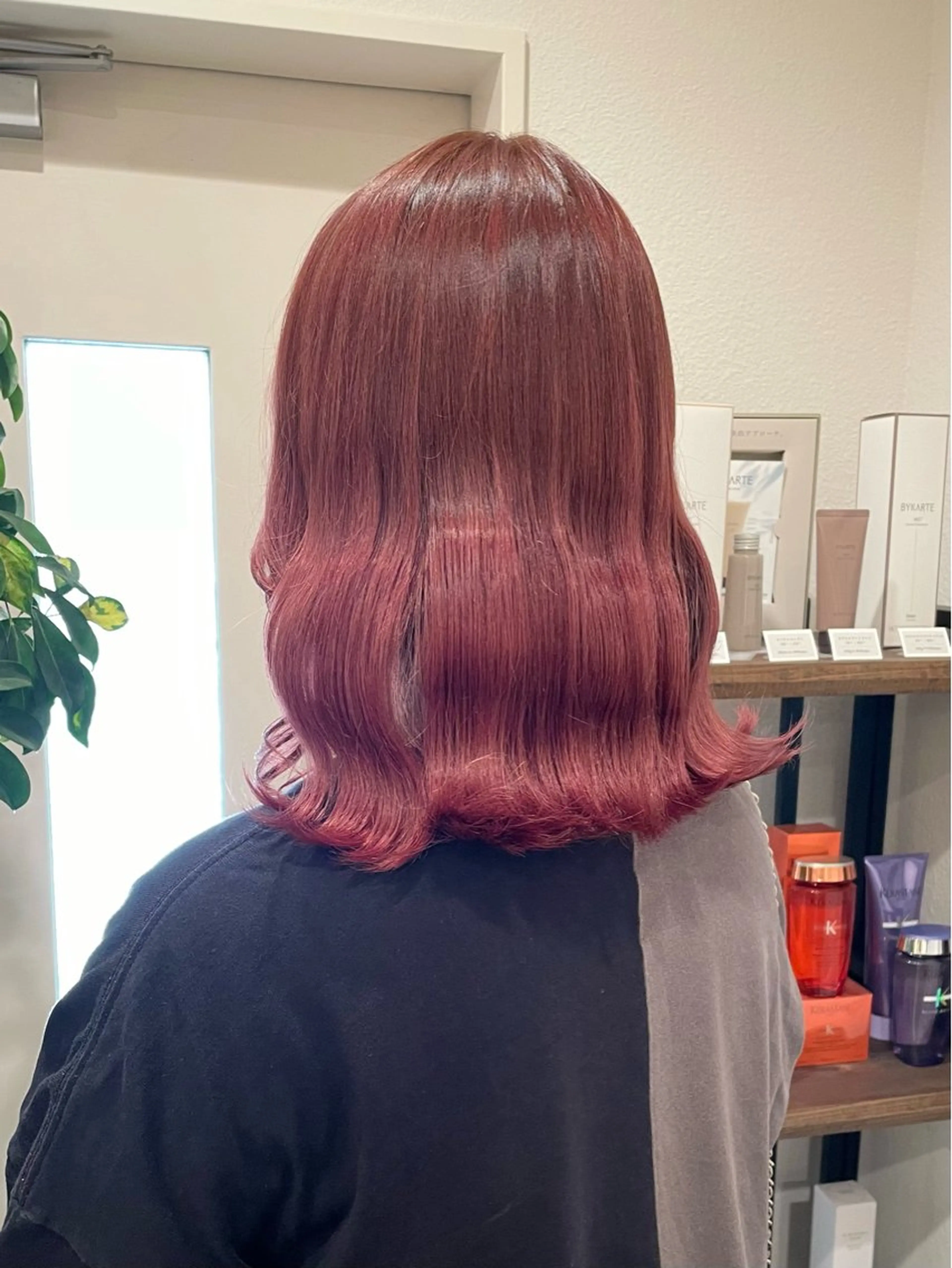 ミディアム カラー ブリーチ ブリーチなしカラー ピンクカラー 🌷ケアブリーチ /透明感/れい🌷のヘアスタイル