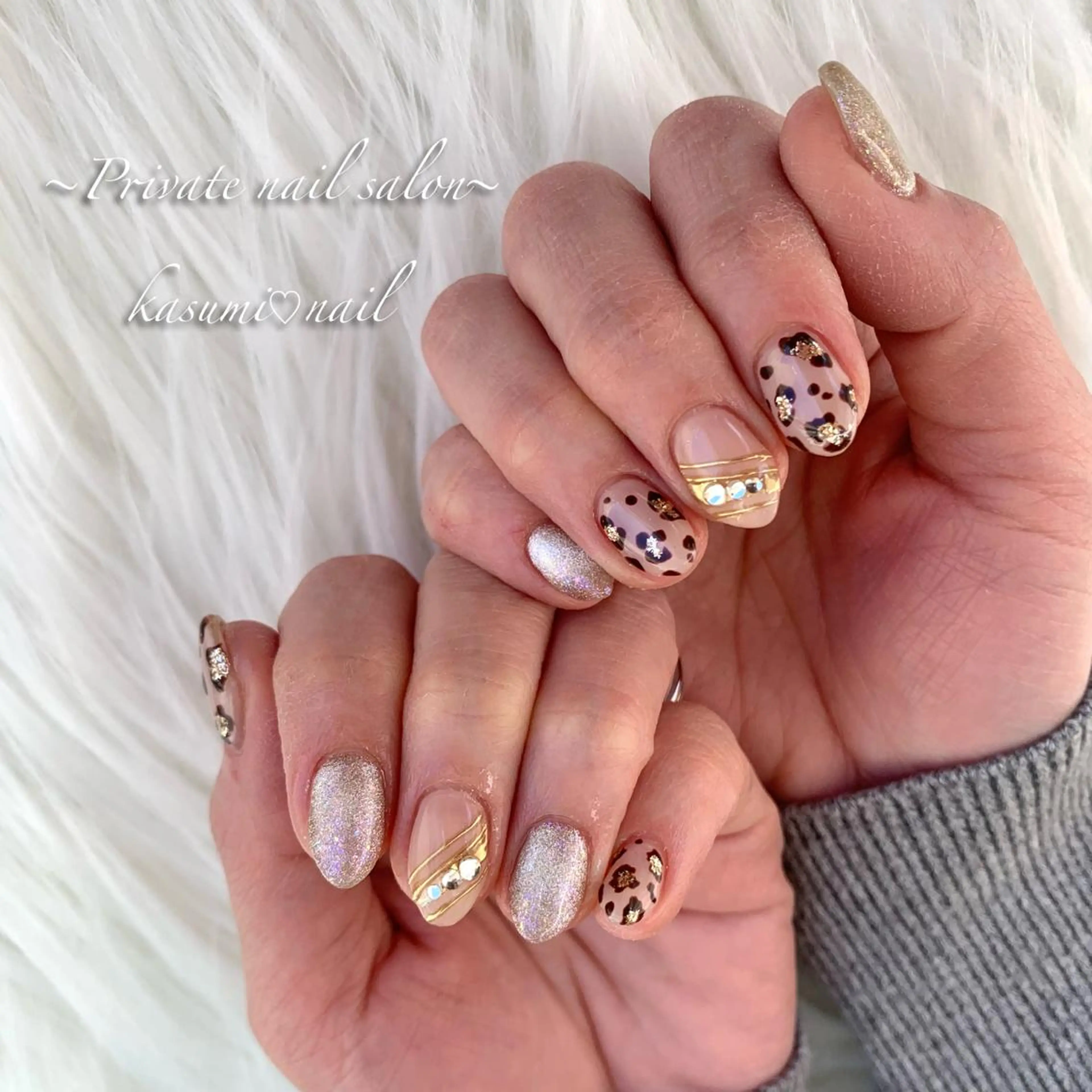 ネイル アートネイル ラメ(グリッター) マグネットネイル ミラーネイル 持ち込み KASUMI♡ Nailのネイルデザイン