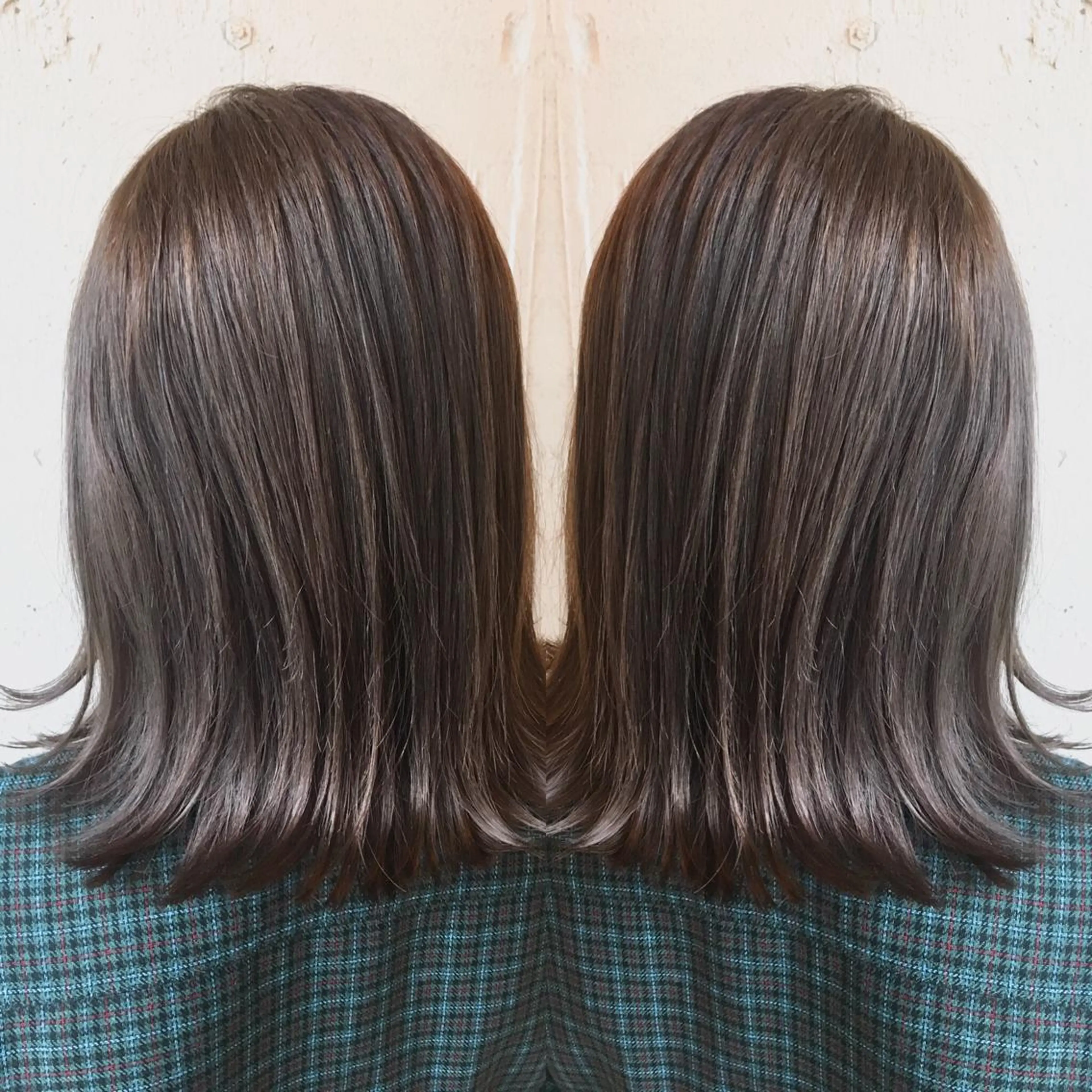 ミディアム カラー ブリーチ グレージュ ラベンダーカラー ラベンダーグレージュ ラベンダーグレー ヘアカラー 💈平島 拓也💈のヘアスタイル
