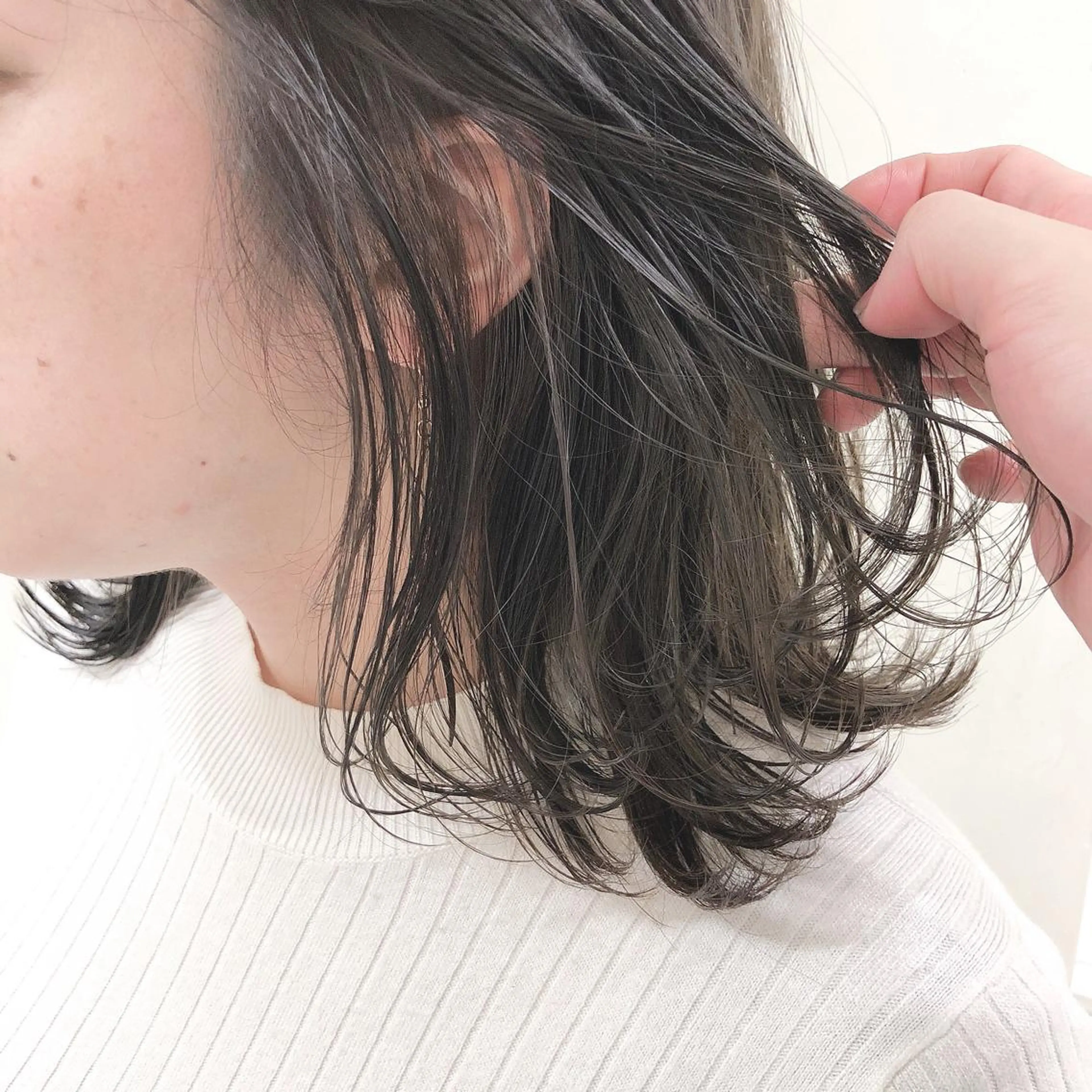 ミディアム カラー カット ボブ/パーマ 古家 佑真のヘアスタイル