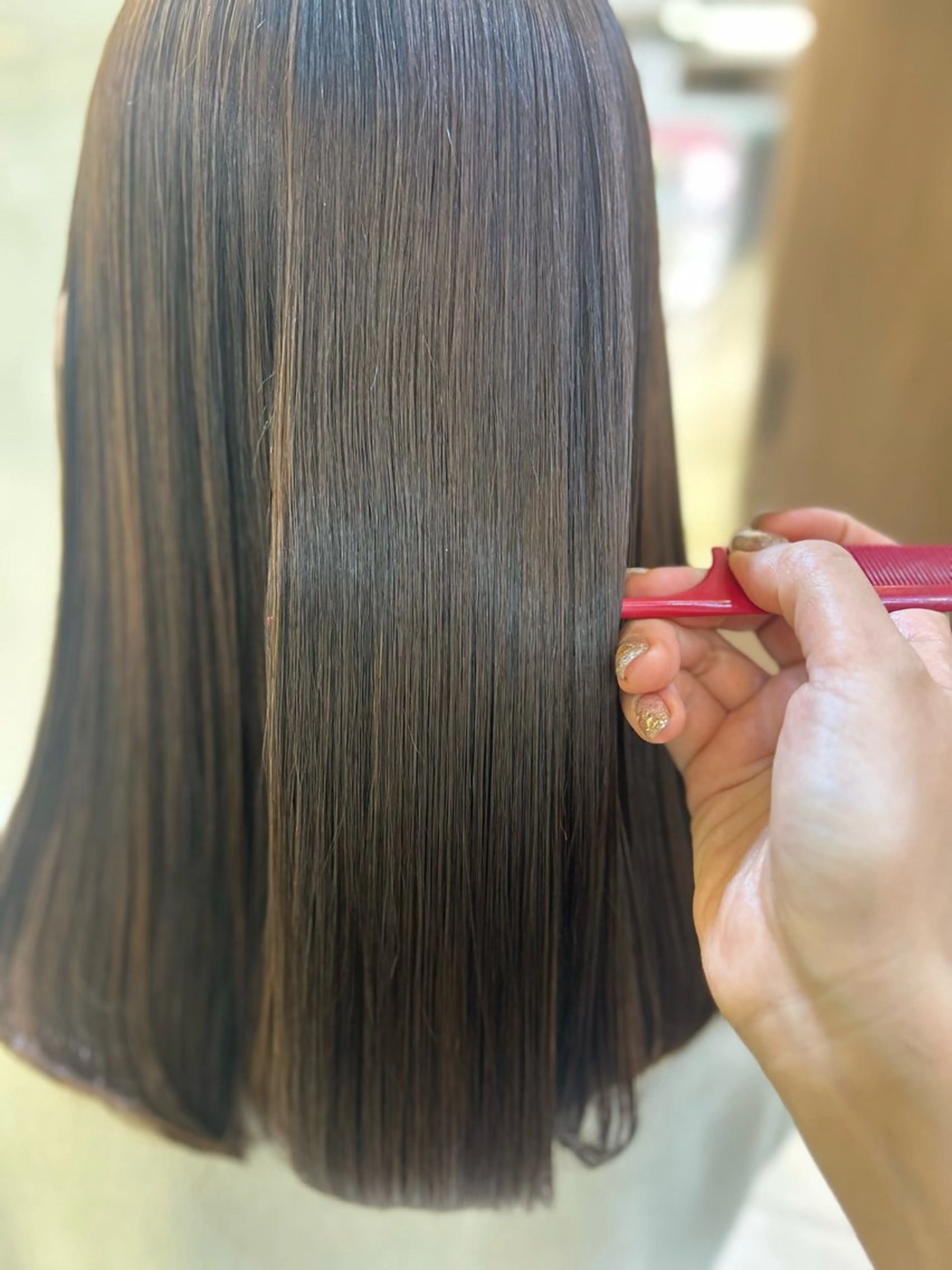 セミロング パーマ カット 縮毛矯正 トリートメント 艶質改善/縮毛矯正 ササキナツミのヘアスタイル