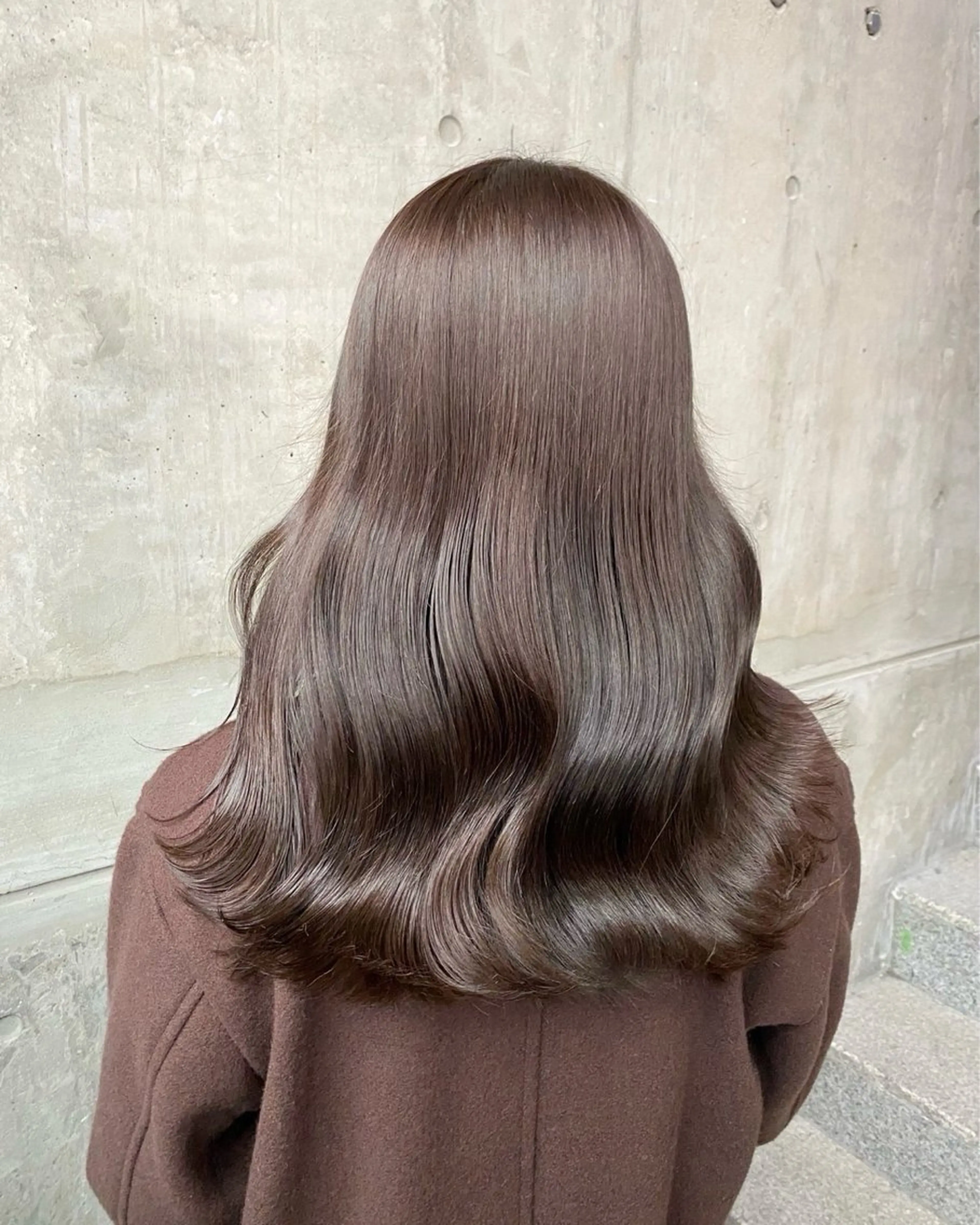 ロング ヘアカラー ヘアセット 🤍透明感グレージュ オリーブ🤍RINのヘアスタイル