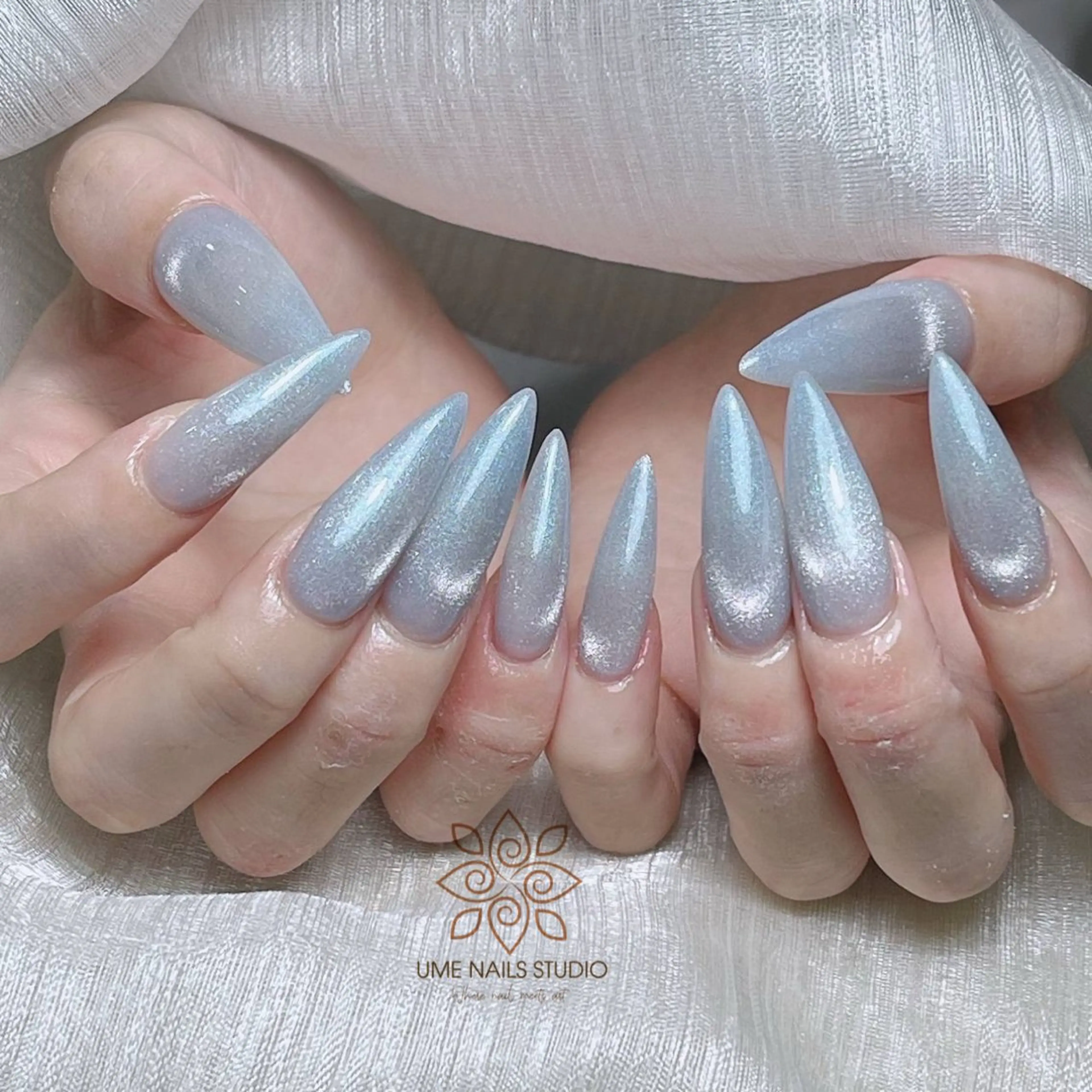 ネイル チークネイル クリアネイル ガーリー キラキラネイル 韓国ネイル ハンドネイル Ume Nail Studioのネイルデザイン