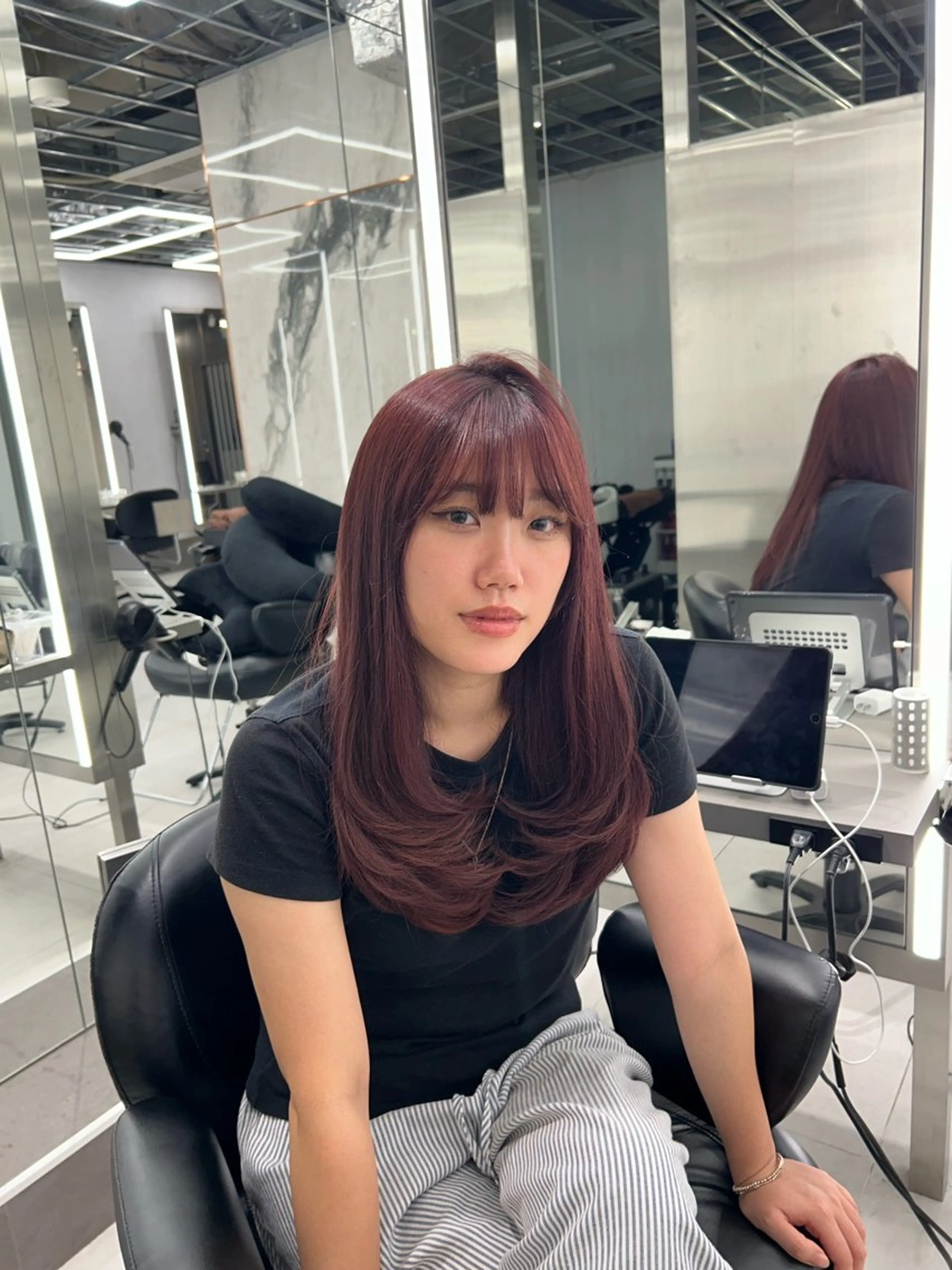 ロング 韓国ヘア AYUMIのヘアスタイル