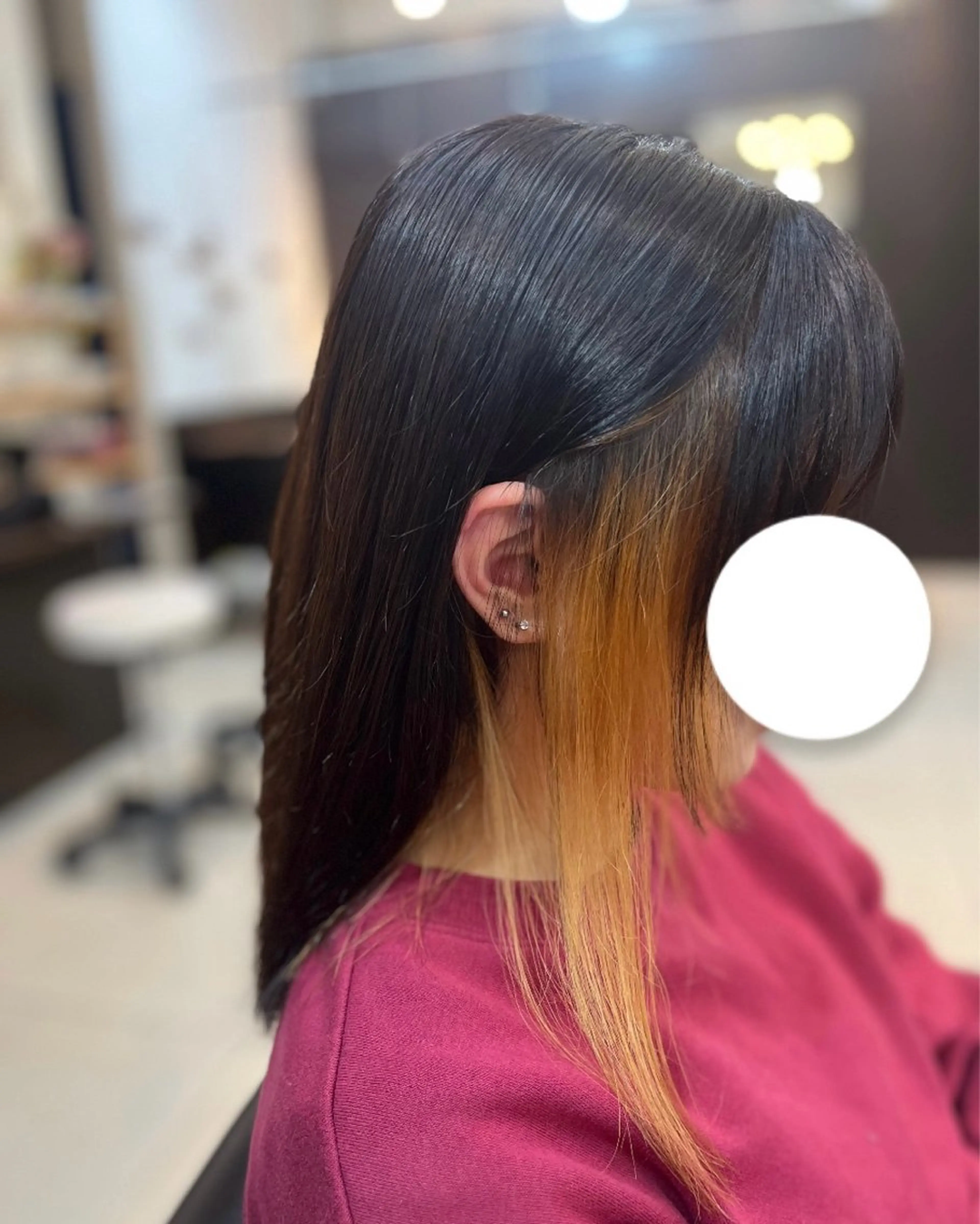 ミディアム カラー ブラウンカラー インナーカラー レッドカラー レッドブラウン ヘアカラー STREAM HAIR所属・🍒 SANA🍒のヘアスタイル