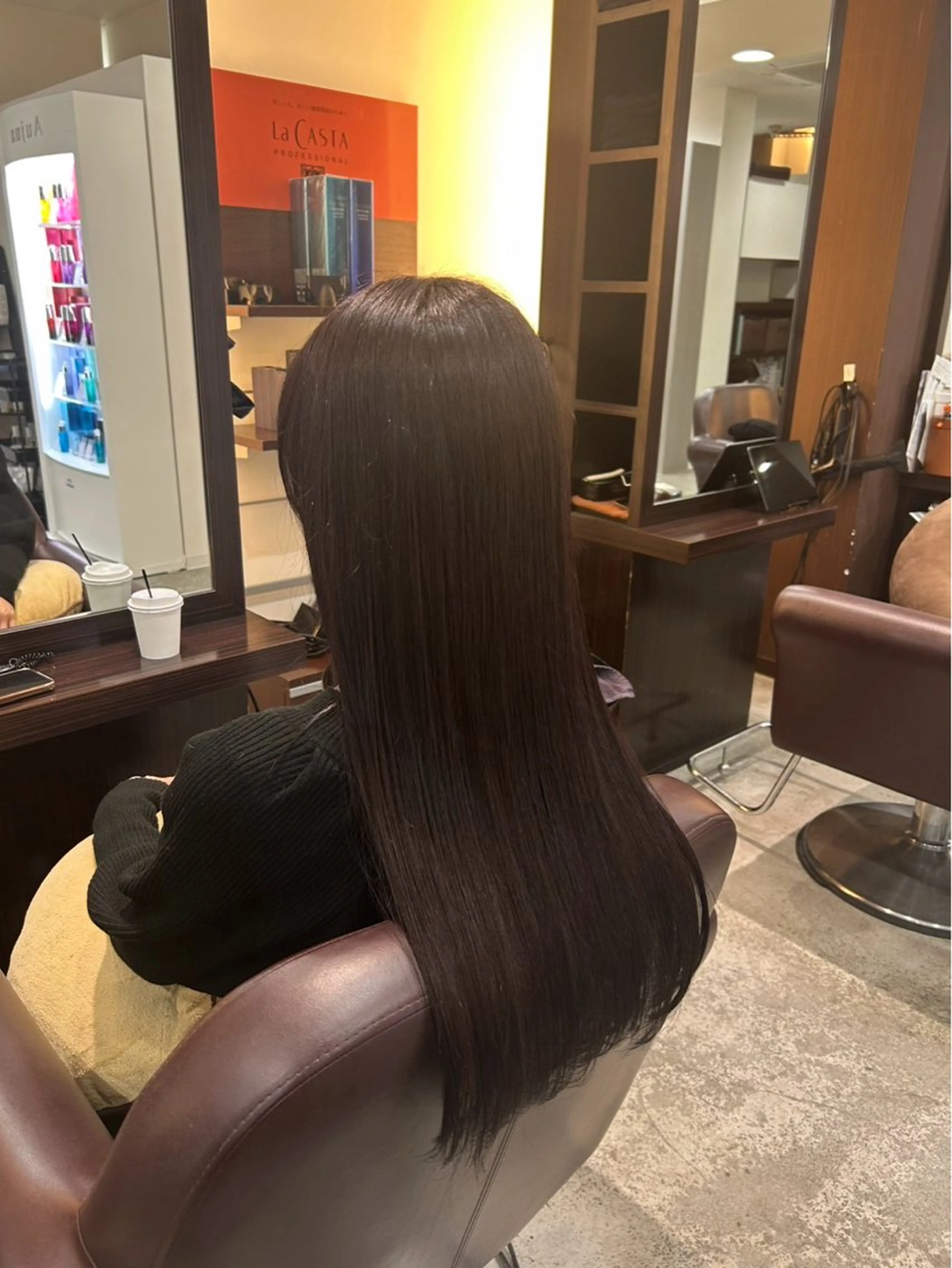 ロング カラー ブラウンカラー ダークブラウン トリートメント カット ヘアカラー 坂本奈都美 🎀のヘアスタイル