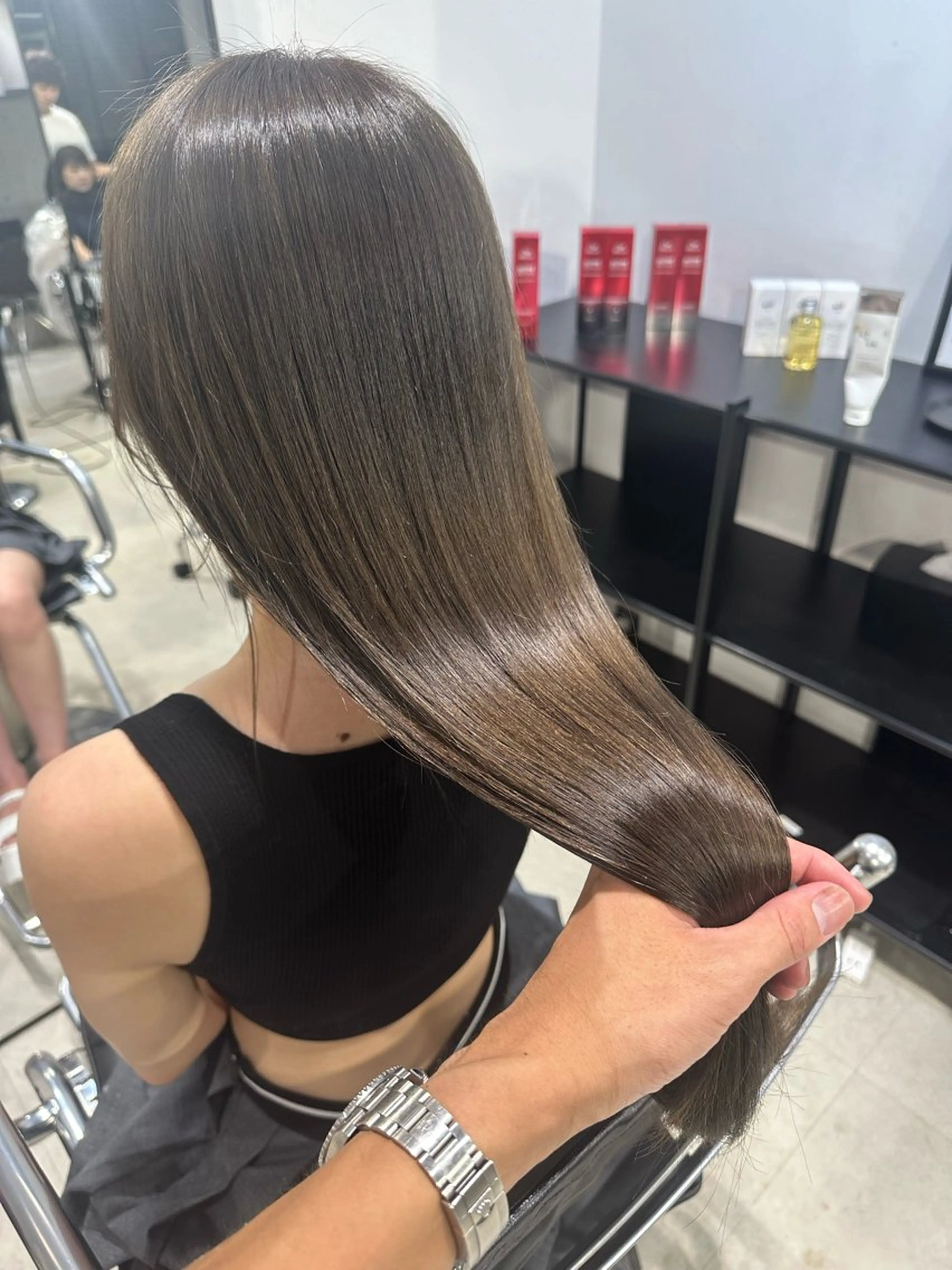 ロング カラー ヘアアレンジ ヘアカラー トリートメント ♥️切りっぱなし/ 艶カラー/mahoのヘアスタイル