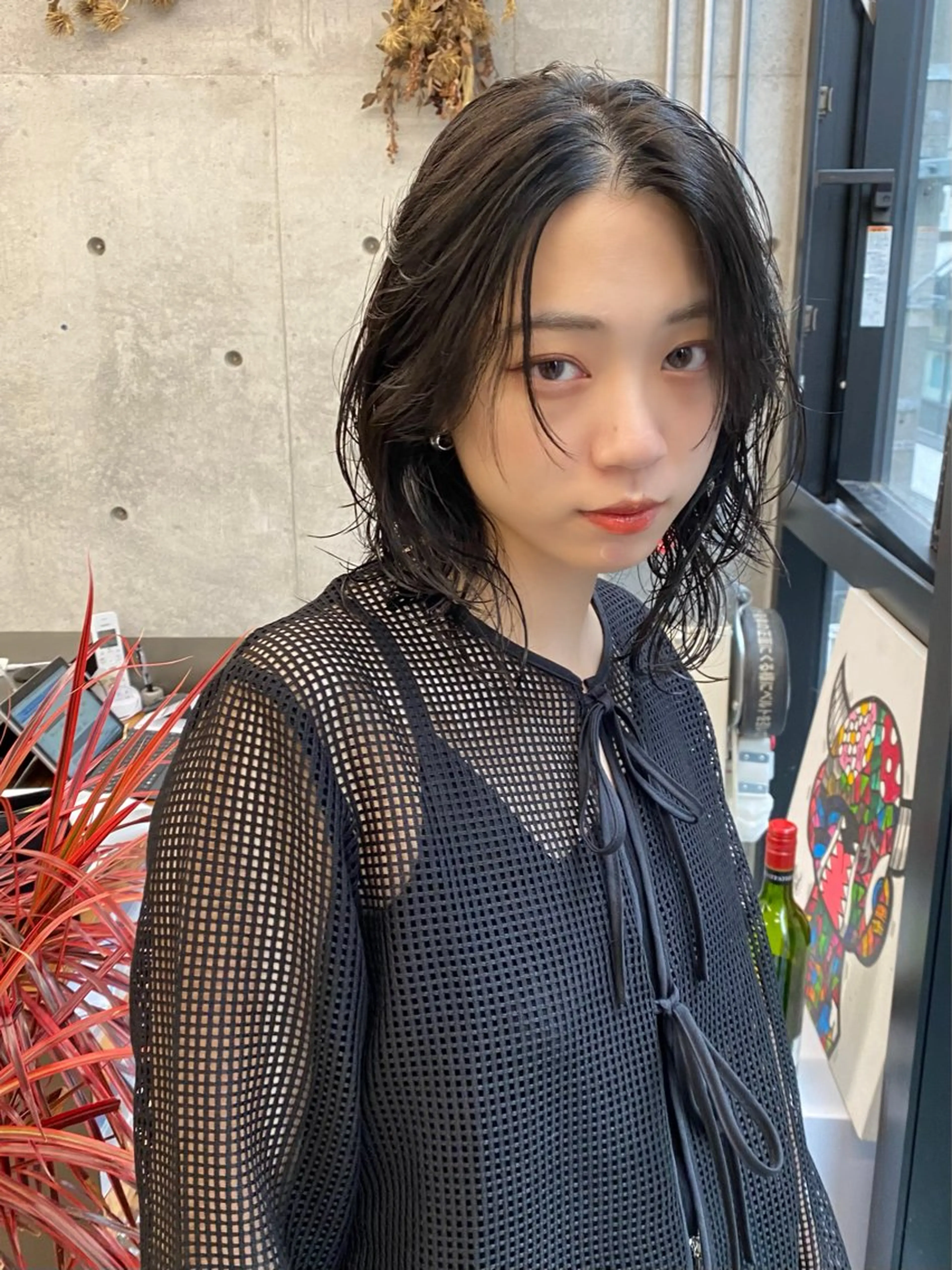 ミディアム カラー ウルフカット カット ヘアカラー トリートメント 似合わせカット レイヤーボブウルフのヘアスタイル