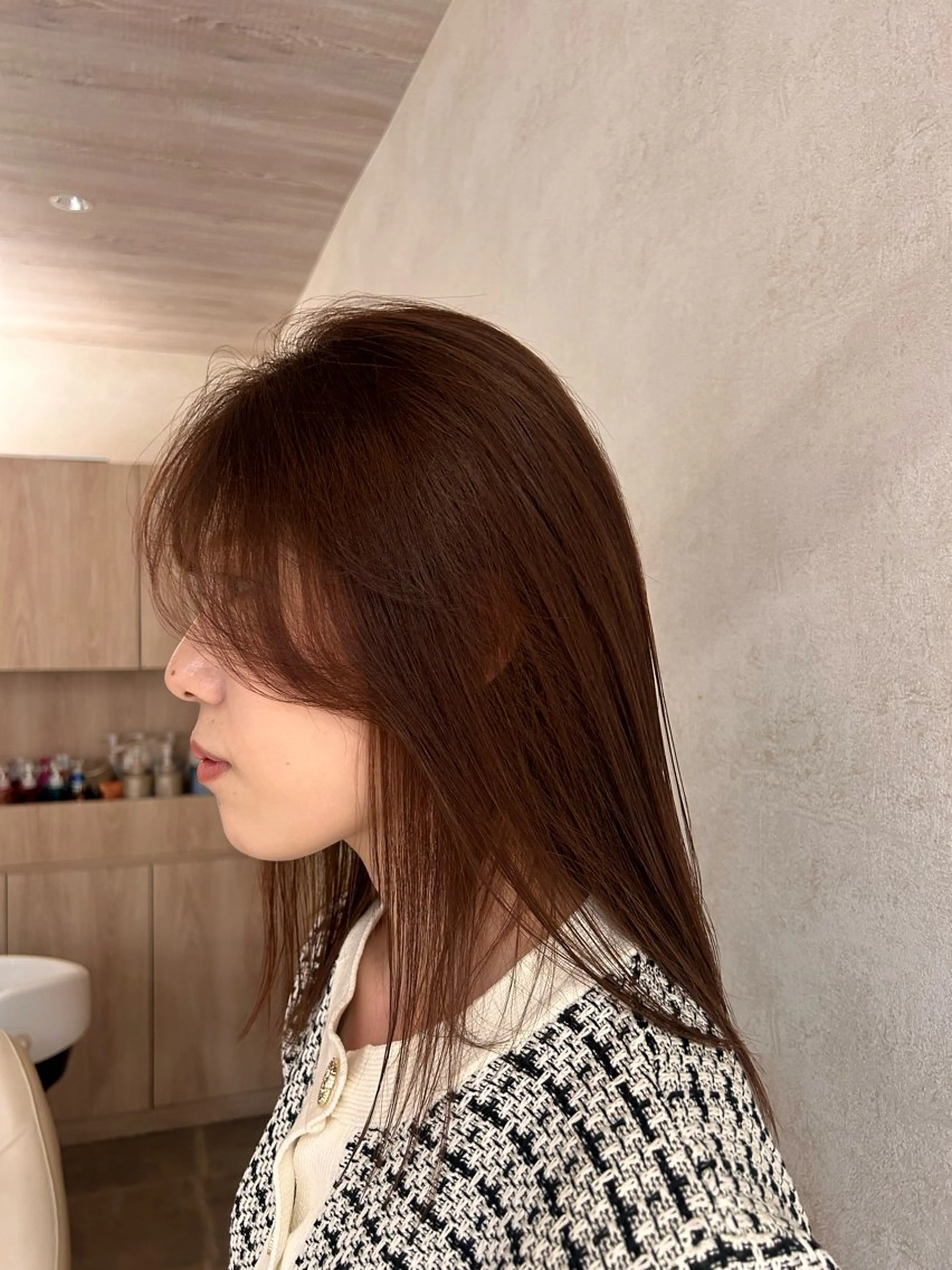 ミディアム カラー ヘアカラー 透明感カラー/艶髪/ 似合わせカラーのヘアスタイル