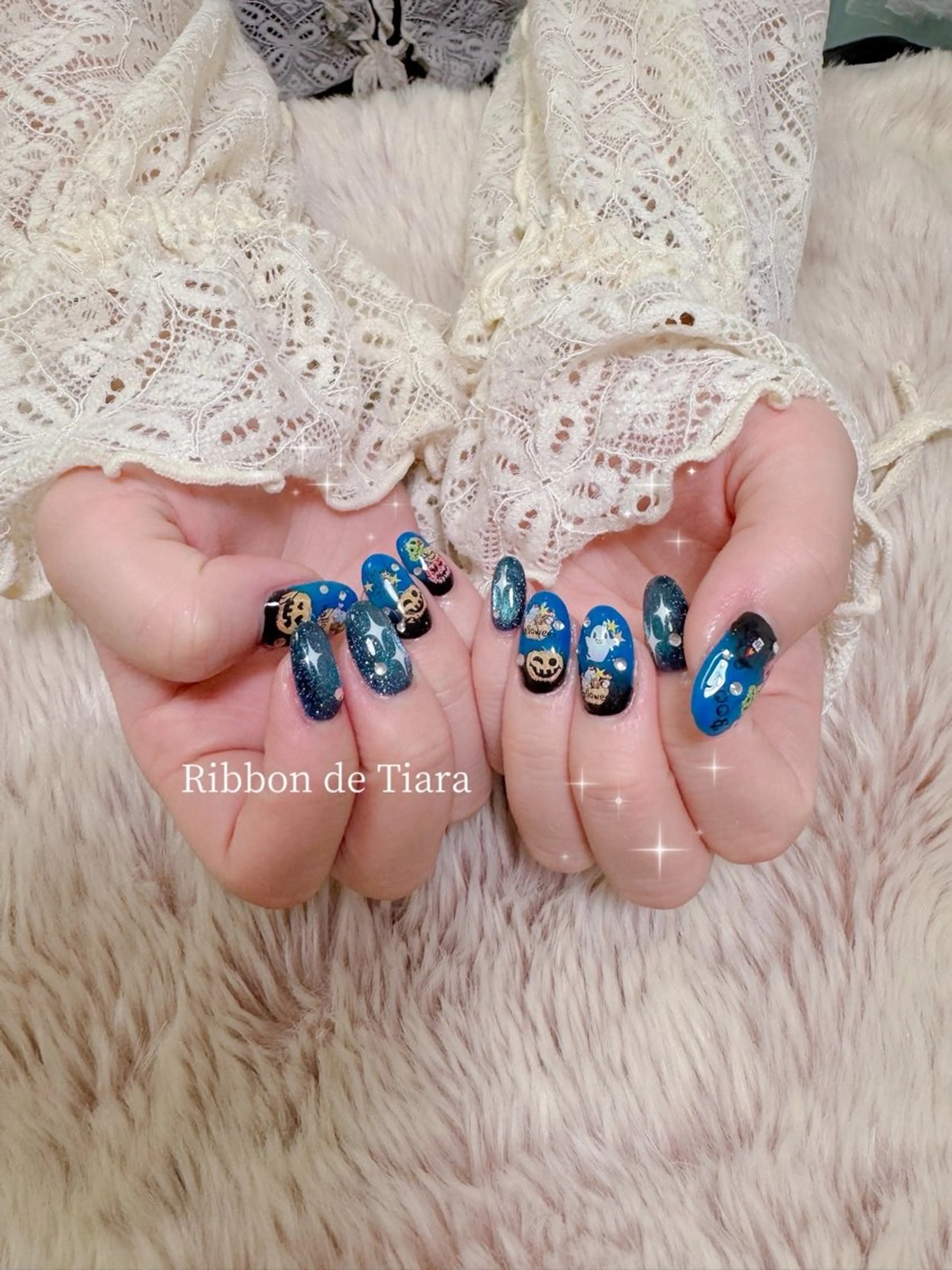 ネイル ハロウィン ハンドネイル Ribbon de Tiara MAKIのネイルデザイン
