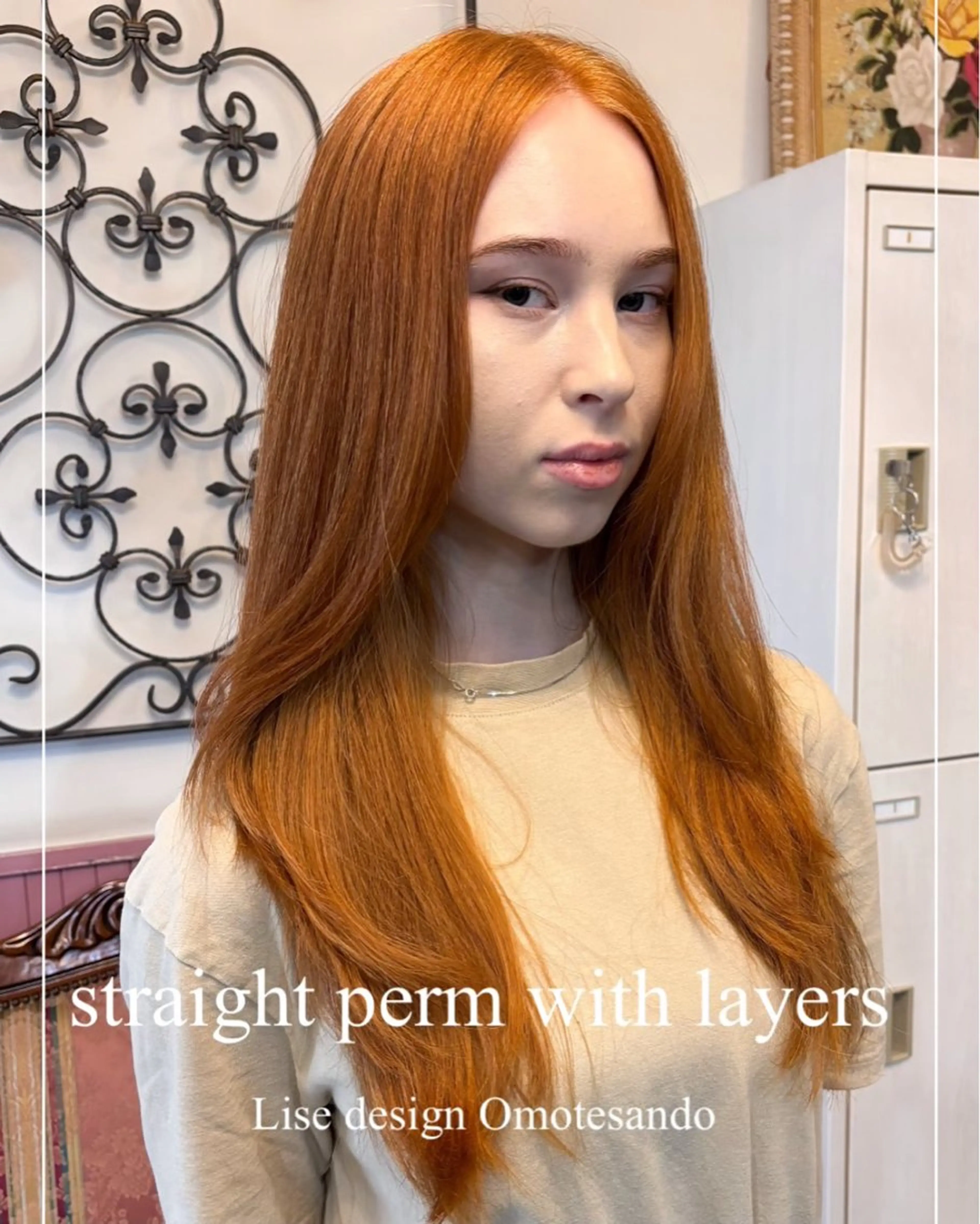 ロング カラー メンズ カット 縮毛矯正 表参道Lise おおいしおりのヘアスタイル