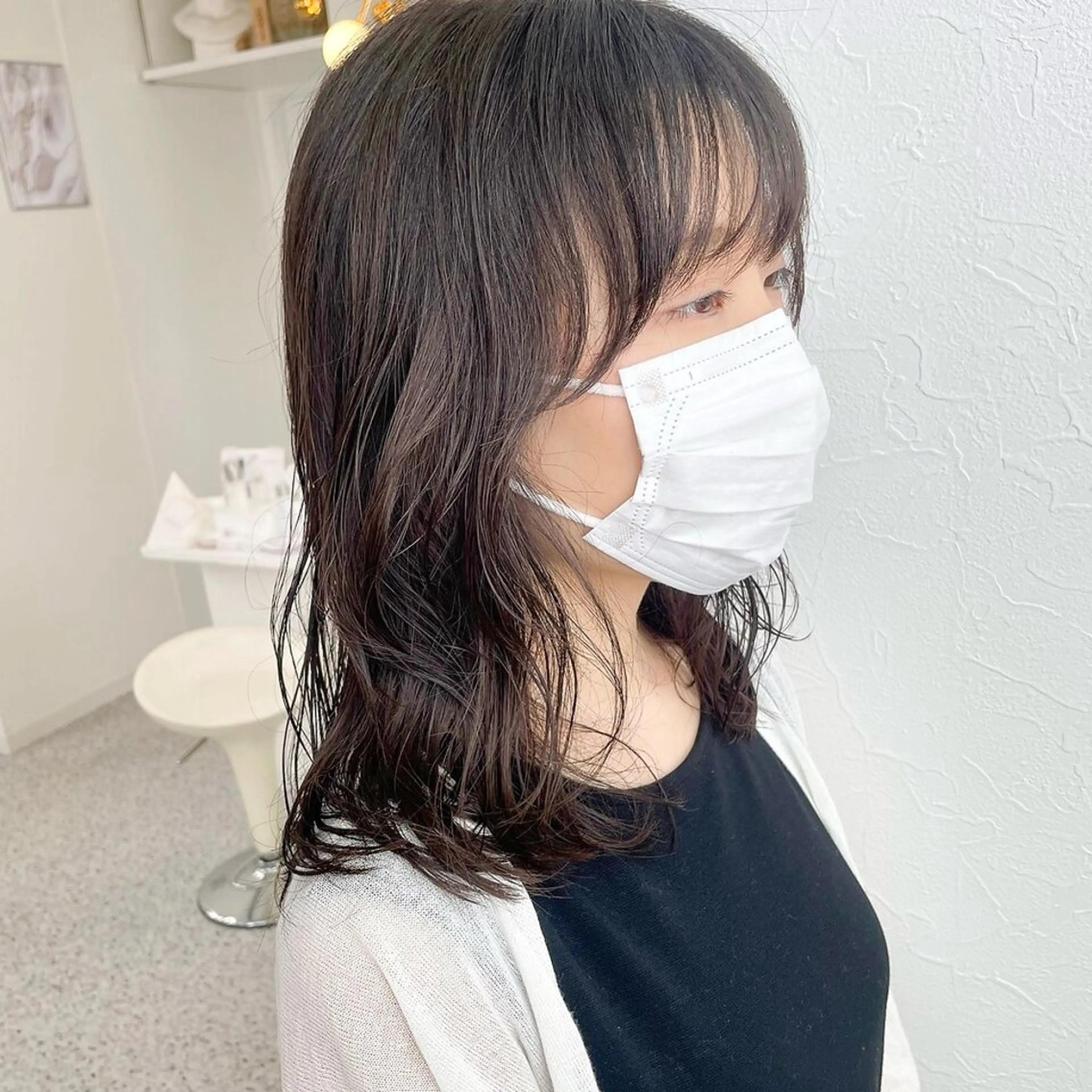 ミディアム パーマ ミディアムパーマ デジタルパーマ カット パーマ YUKO/ 似合わせ韓国風パーマのヘアスタイル