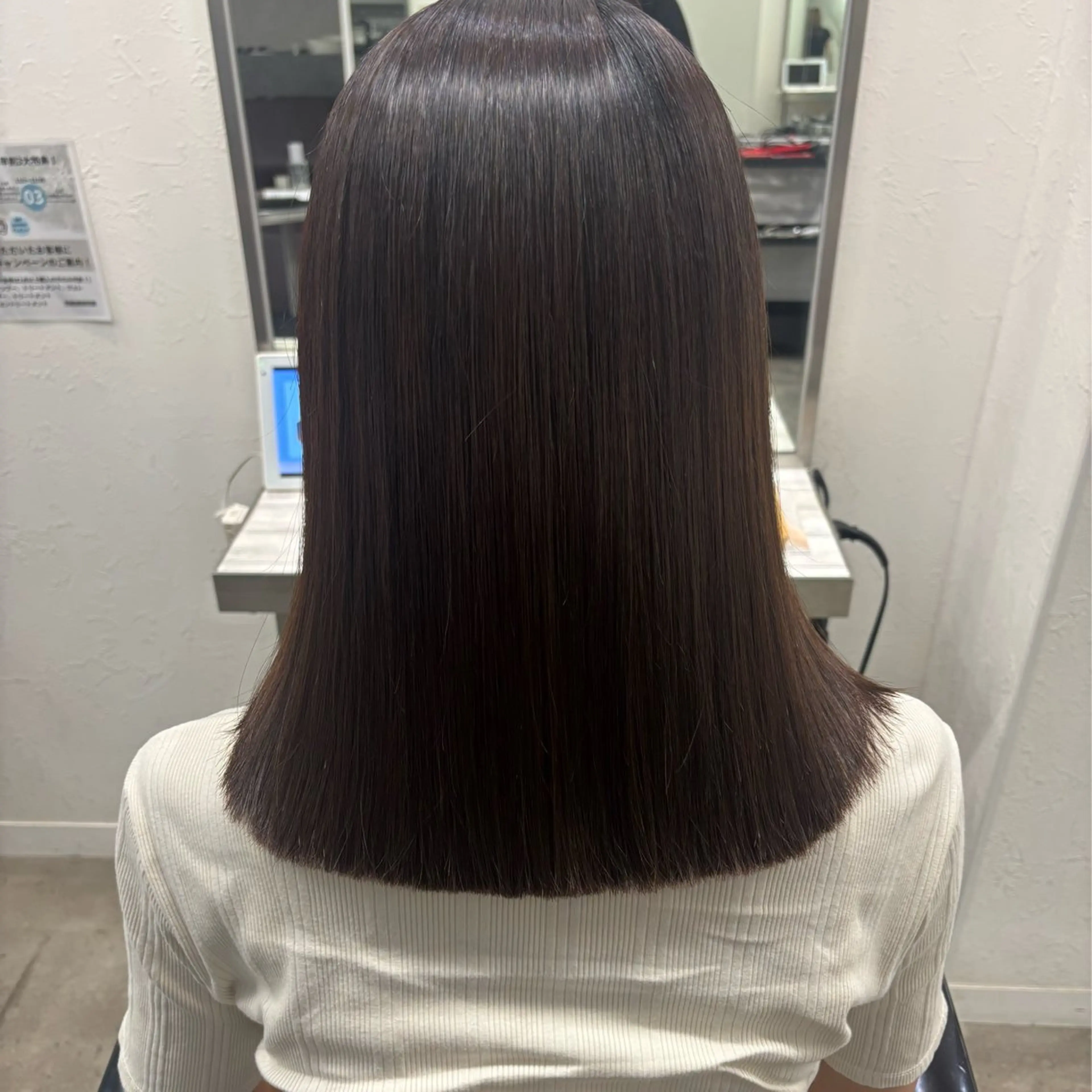 ミディアム 髪質改善/縮毛矯正/ 暖色カラー🎀🪞のヘアスタイル