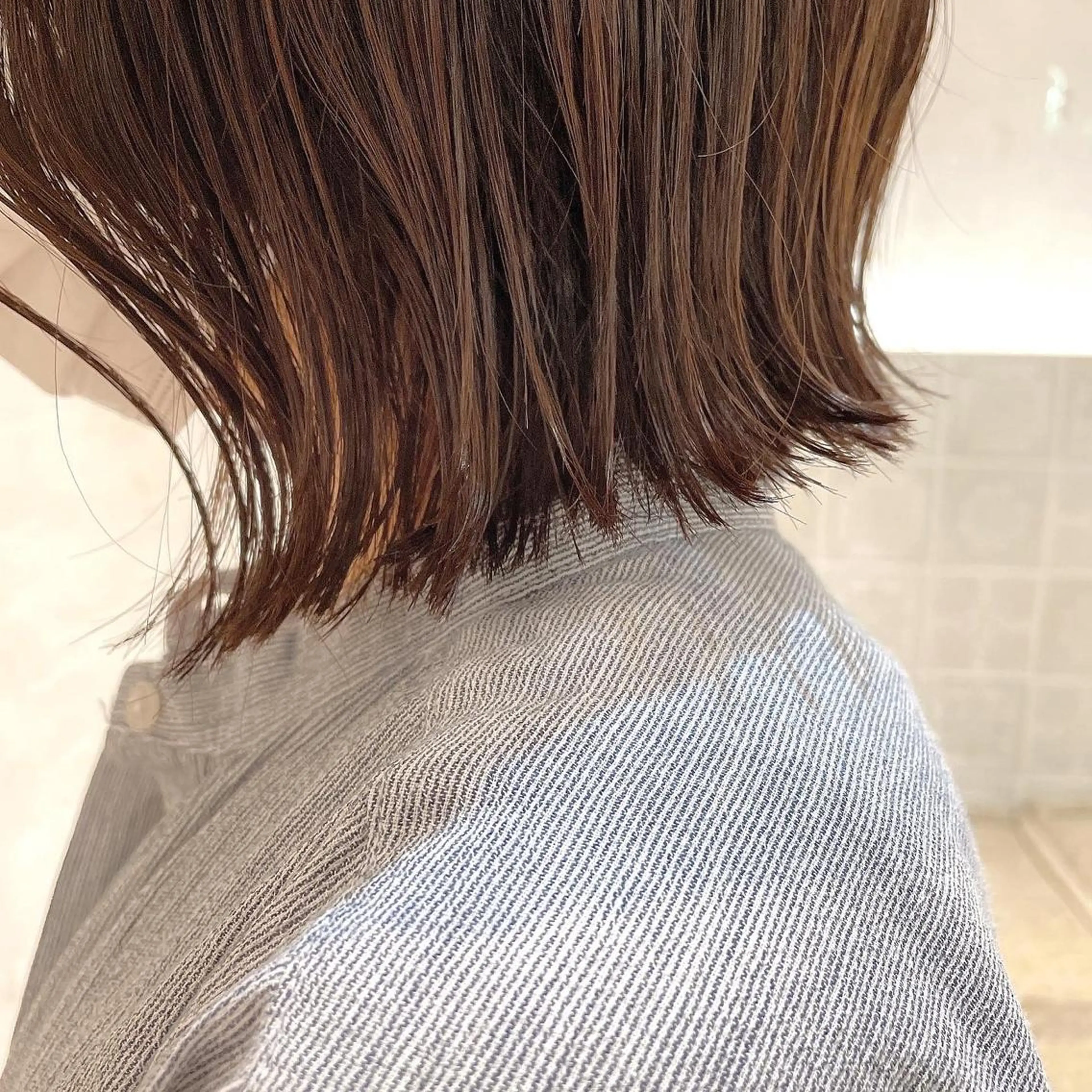 ミディアム ボブ 似合わせカット ヘアカラー トリートメント 小顔カット/レイヤー /ボブ/浅野恵大のヘアスタイル