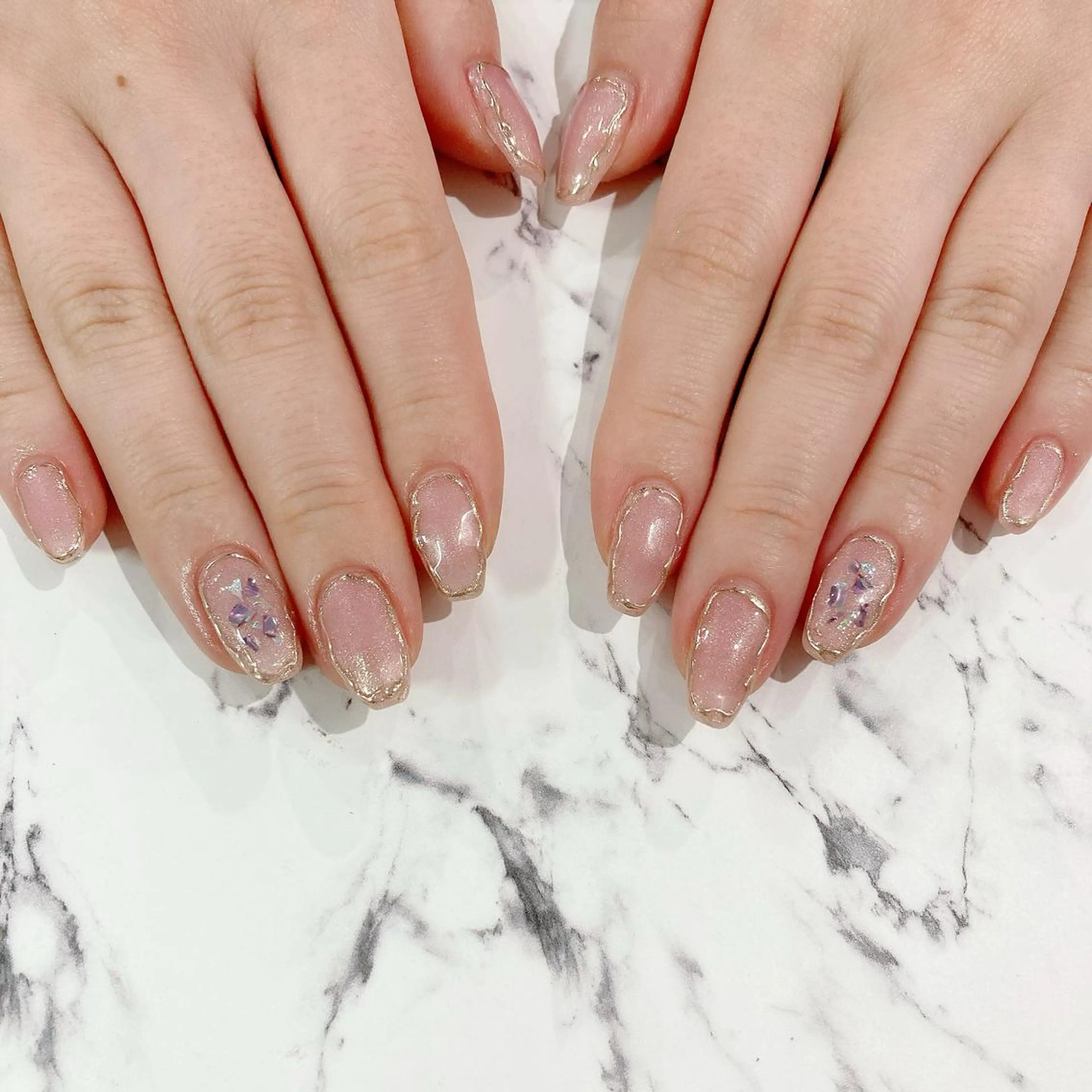 ネイル ジェルネイル オフィスネイル パラジェル ピンク シンプルネイル ハンドネイル Nail Kのネイルデザイン