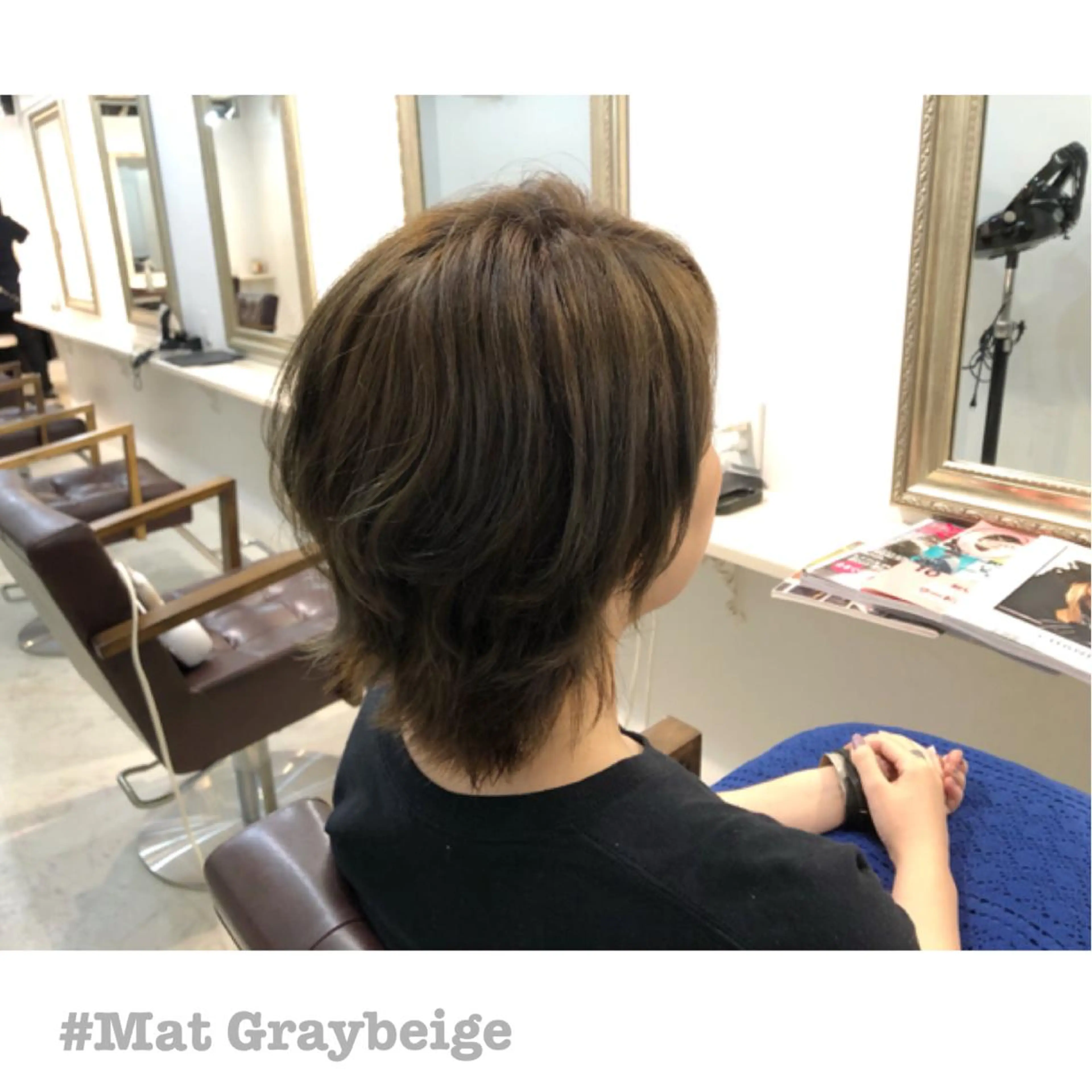 ショート カラー ヘアアレンジ グレージュ 🤍中野 レオ🤍のヘアスタイル